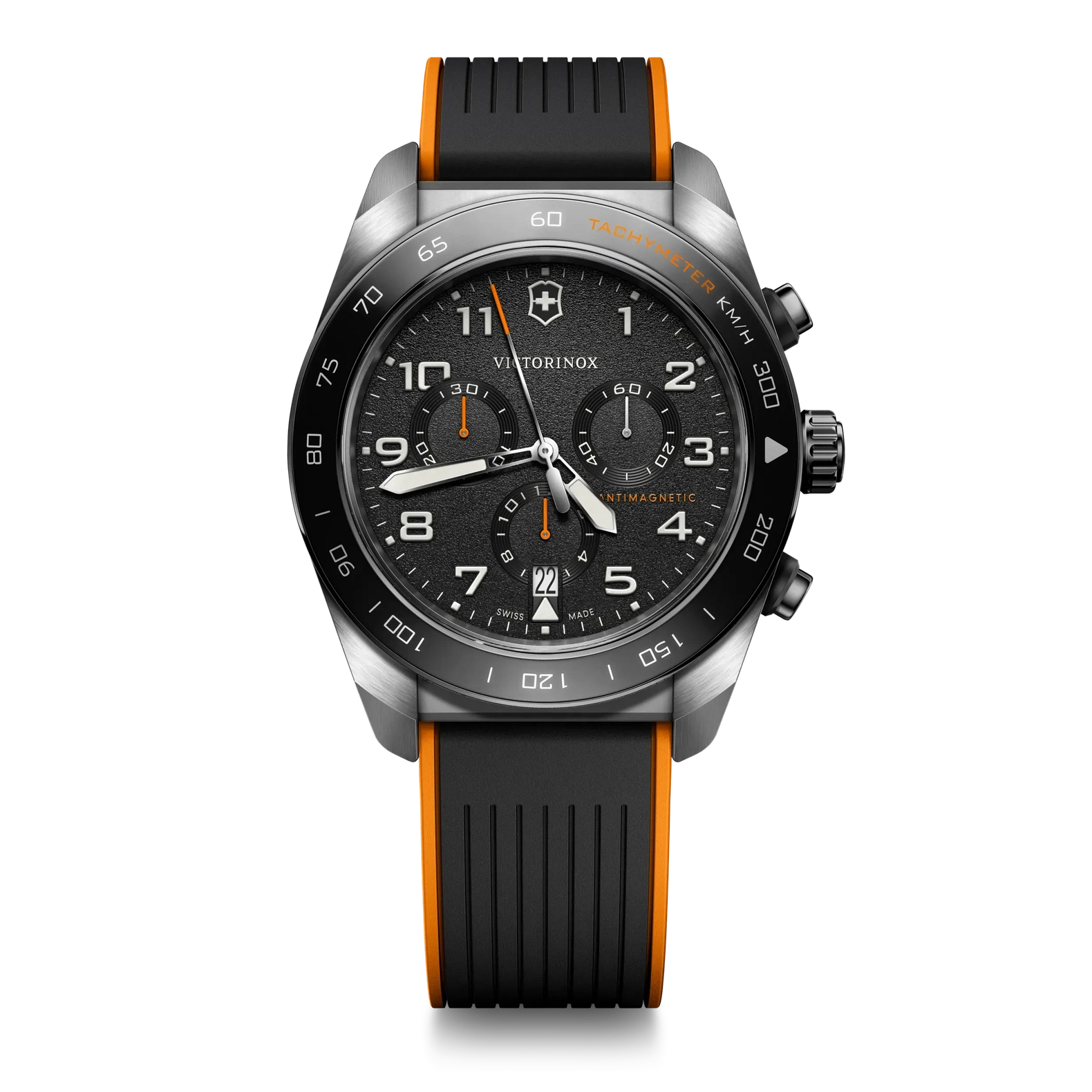 Men's Swiss Army Chronograph Watch (242050) Rubber Black Black