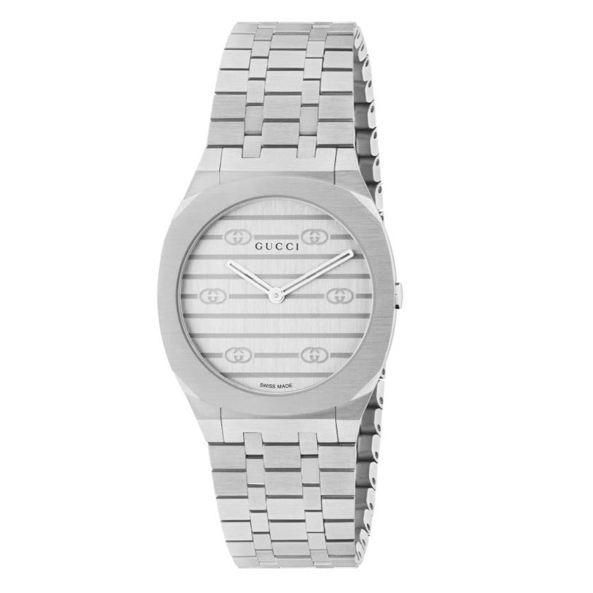 Silver gucci clearance watch ladies