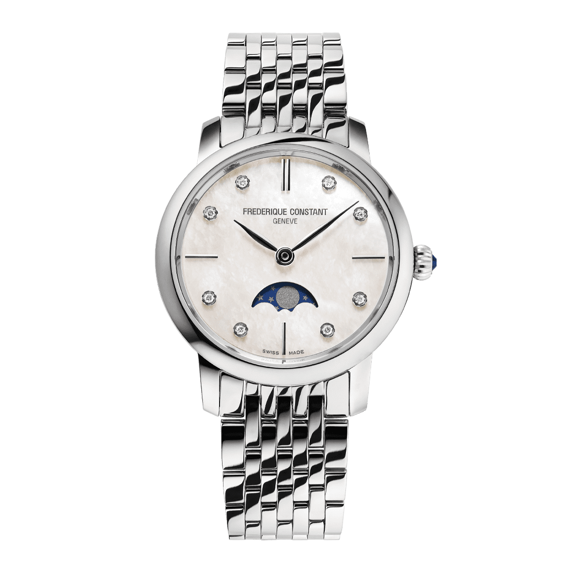 Ladies Slimline Moonphase Watch (FC-206MPWD1S6B)