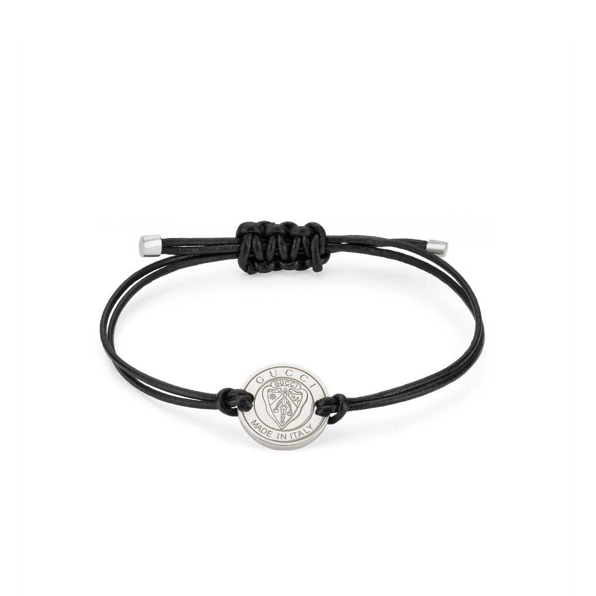 Gucci Crest Leather Cord Bracelet (YBA874283001)