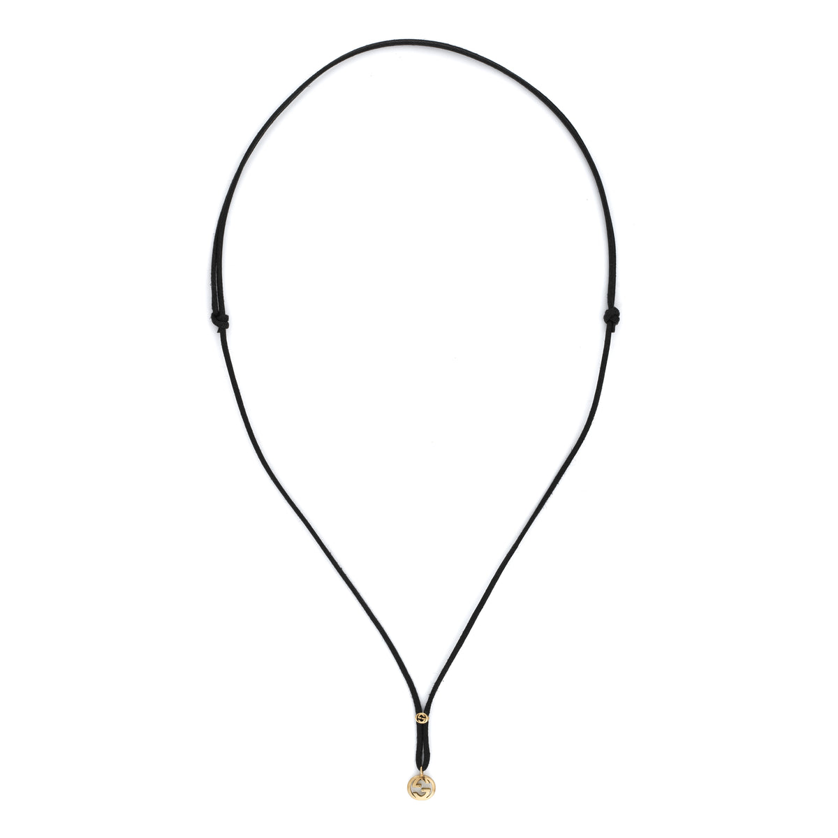 Gucci Interlocking 18k Pendant Cord Necklace (YBB874198001)