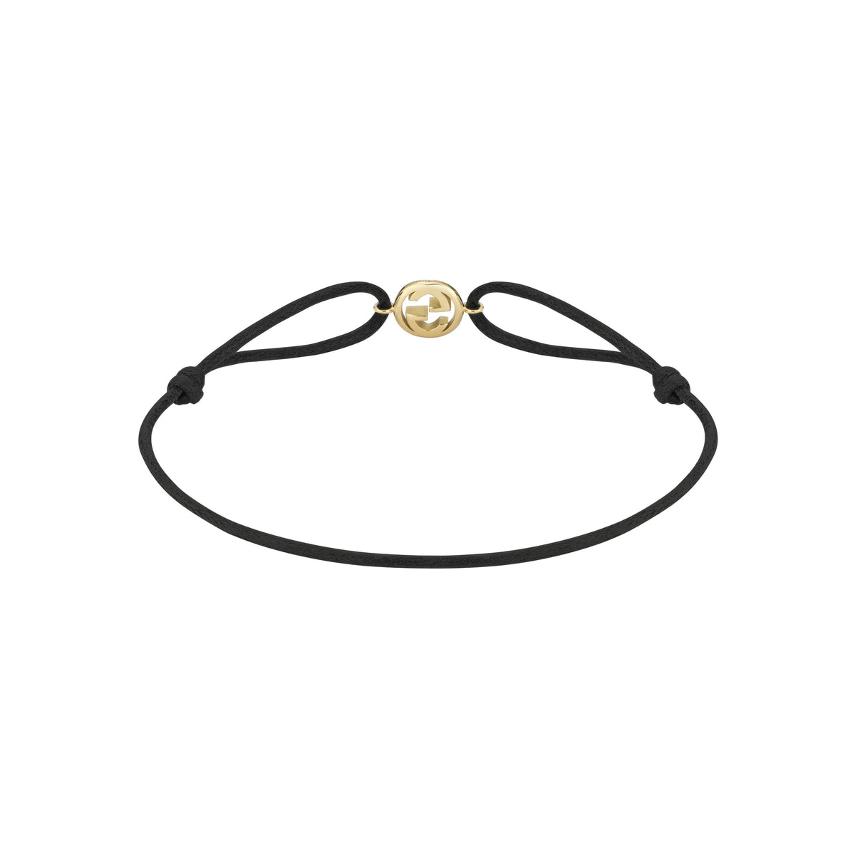 Gucci Interlocking G 18k Gold and Cord Bracelet (YBA874738001)