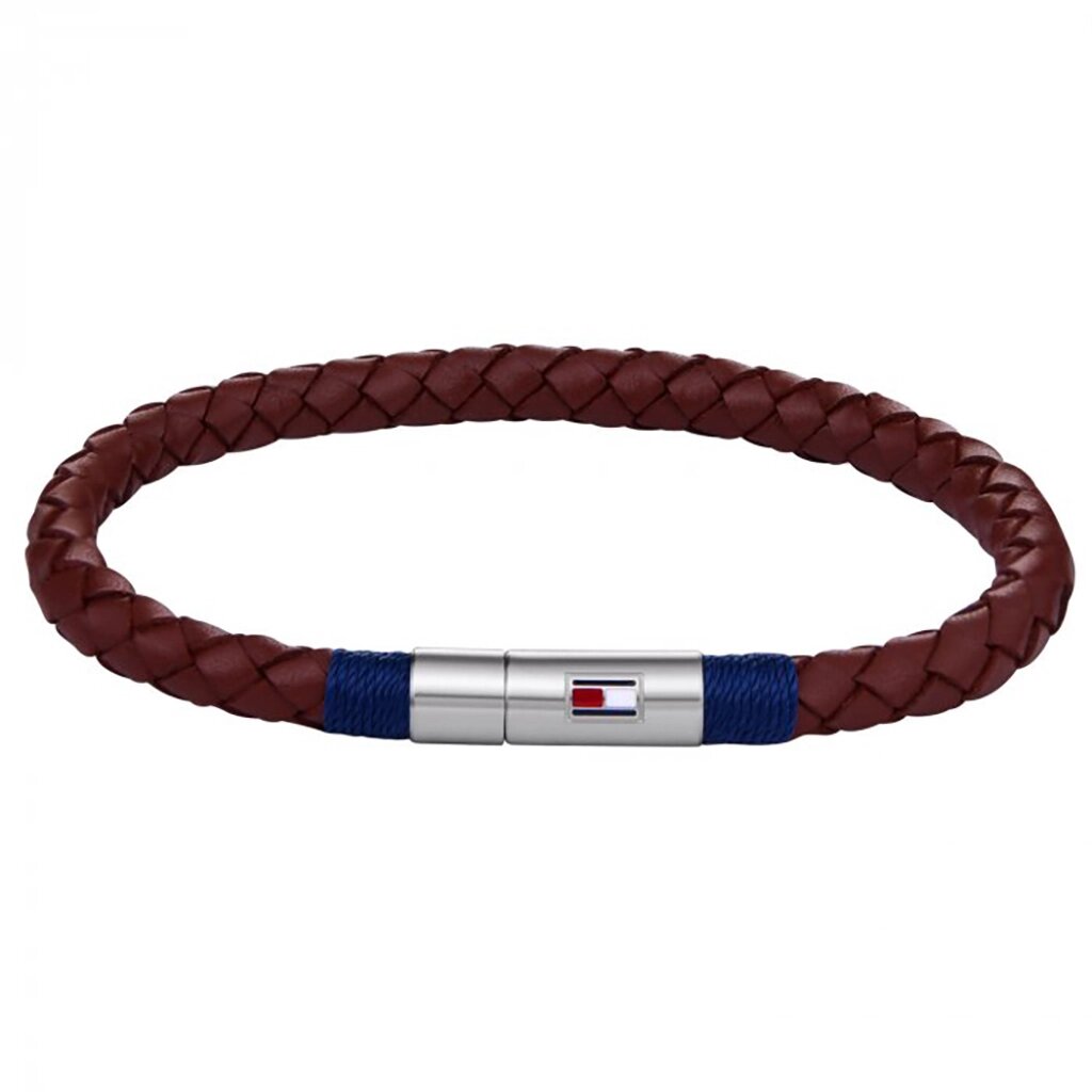 Men's Casual Leather Braided Bracelet 2701068 Tommy Hilfiger Jewelry