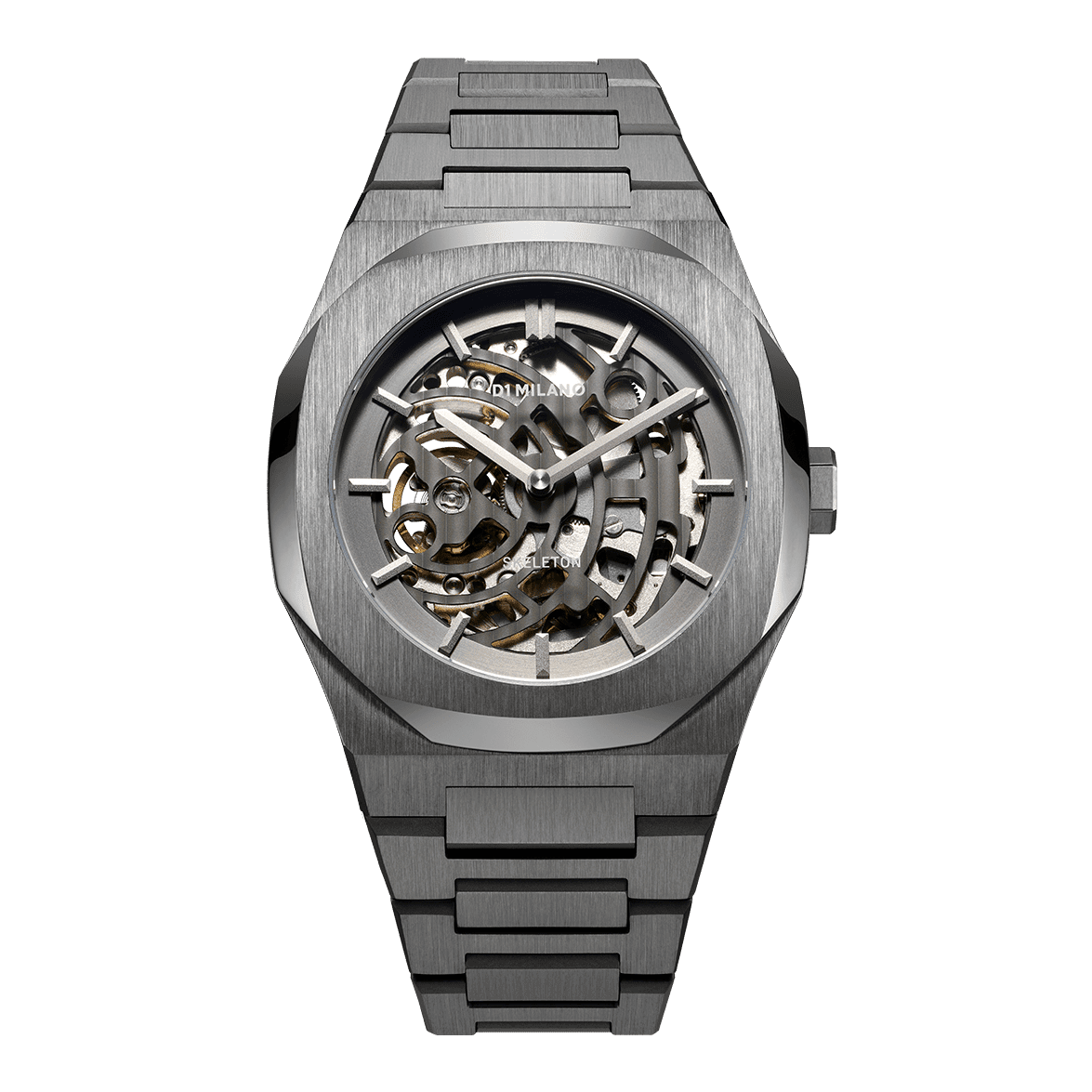 Men's Skeleton Bracelet Gun Metal Watch D1-S-SKBJ02 D1 Milano