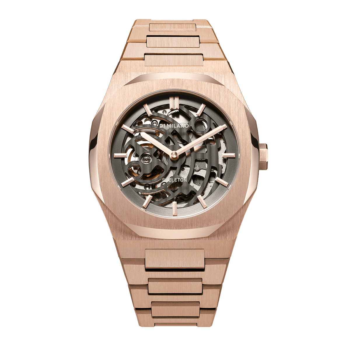 Men's Skeleton Bracelet Rose Gold Watch D1-SKBJ03 D1 Milano