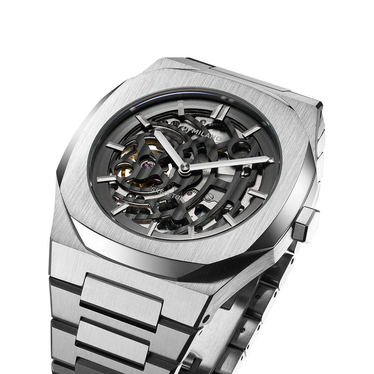 Men's Skeleton Bracelet Silver Watch D1-S-SKBJ01 D1 Milano