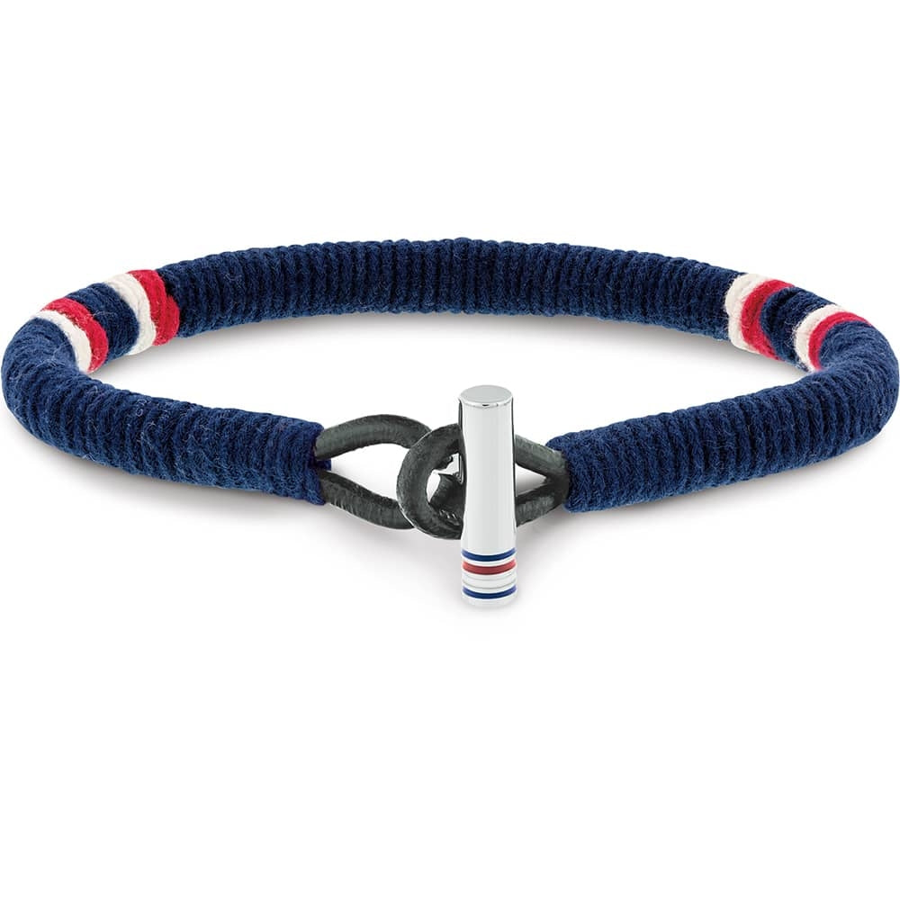 Men's Blue Fabric T-Bar Bracelet 2701070 Tommy Hilfiger Jewelry