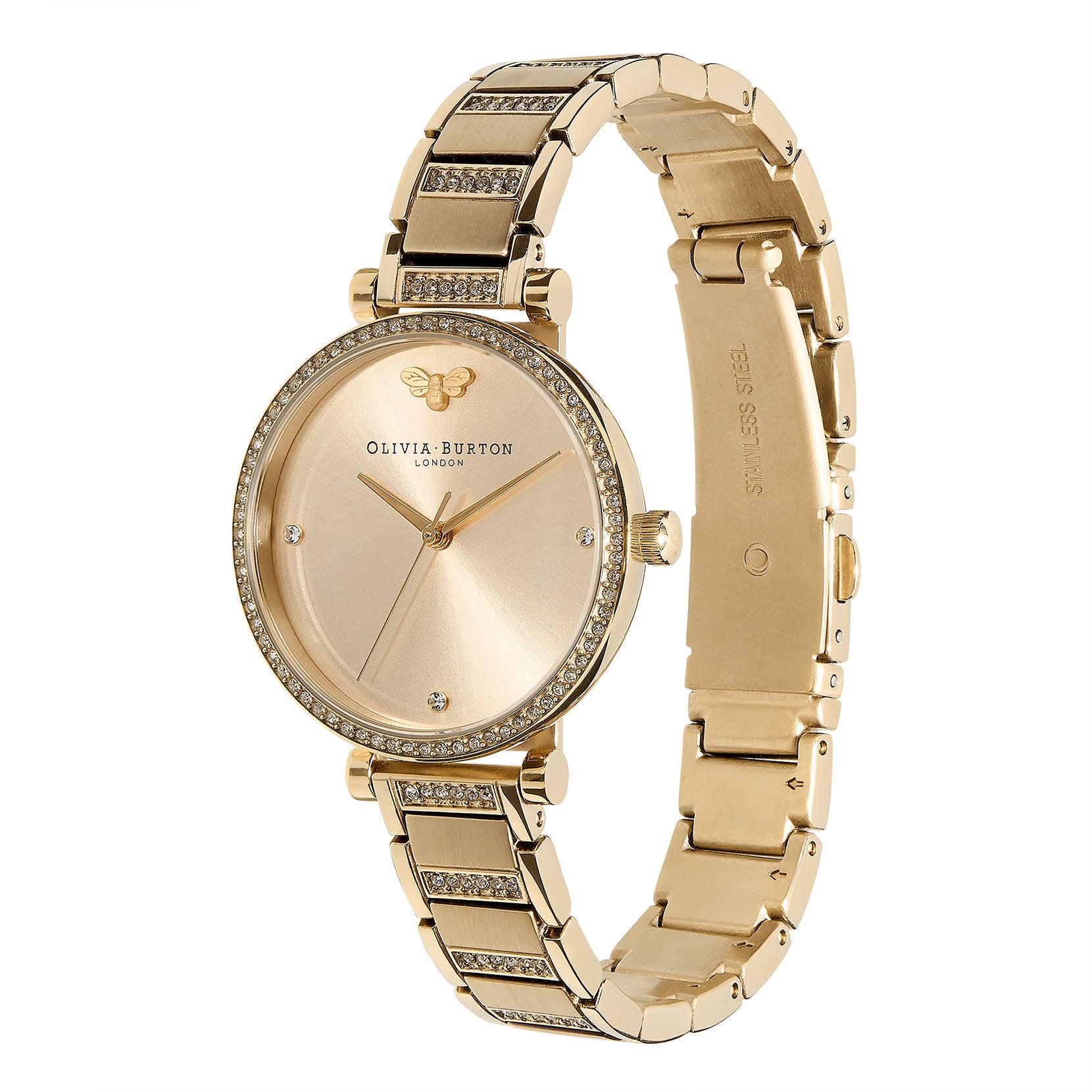 Belgrave 32mm Tbar Nude & Gold Bracelet Watch 24000002 Olivia Burton