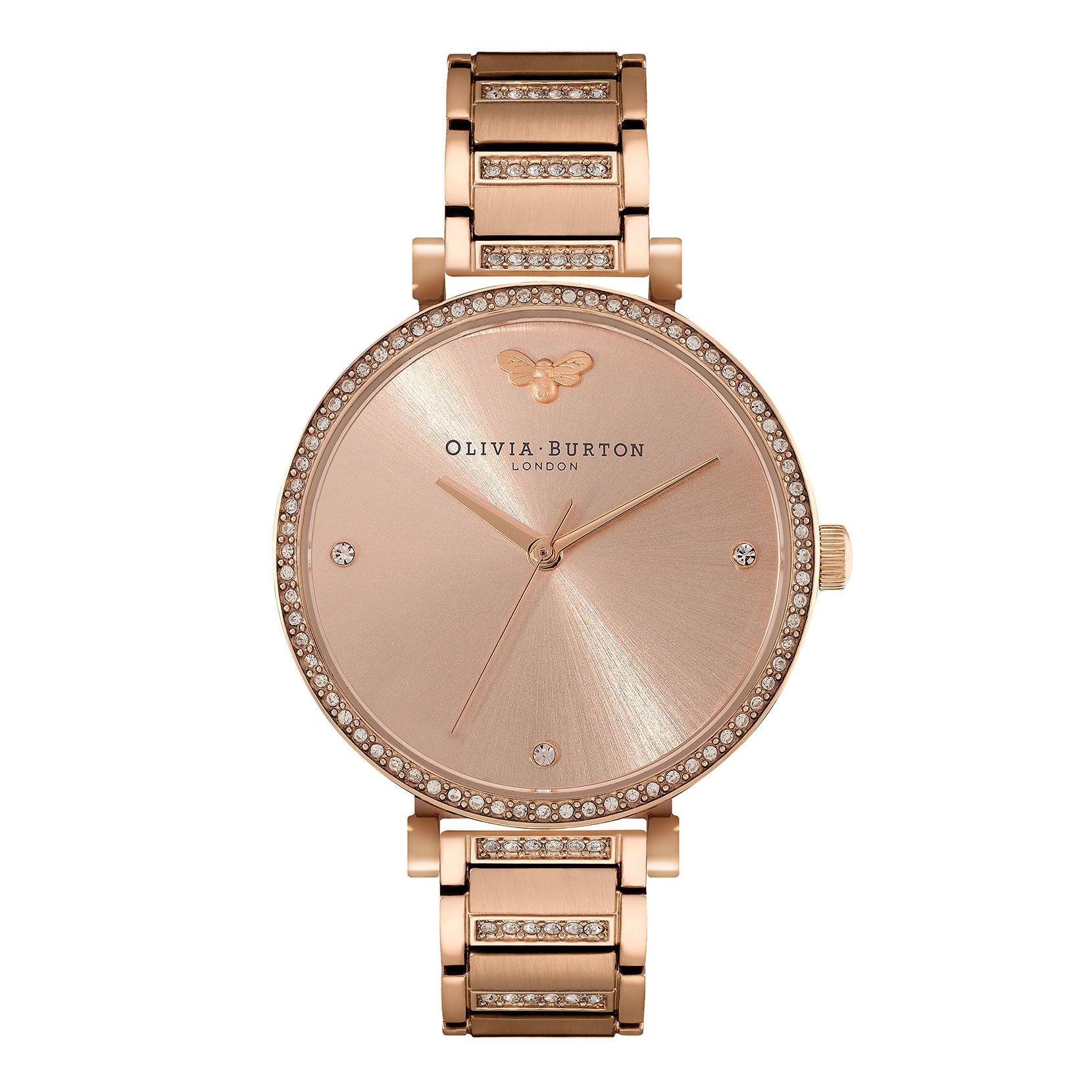 Belgrave 32mm Tbar Blush & Carnation Gold Bracelet Watch 24000003 Olivia Burton