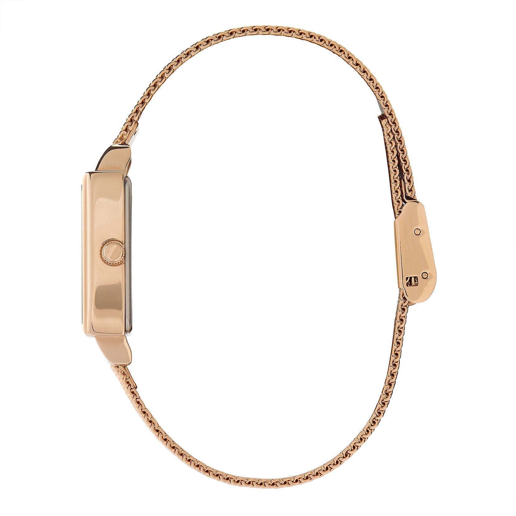 Townhouse Rectangle Carnation Gold Mesh Watch 24000015 Olivia Burton