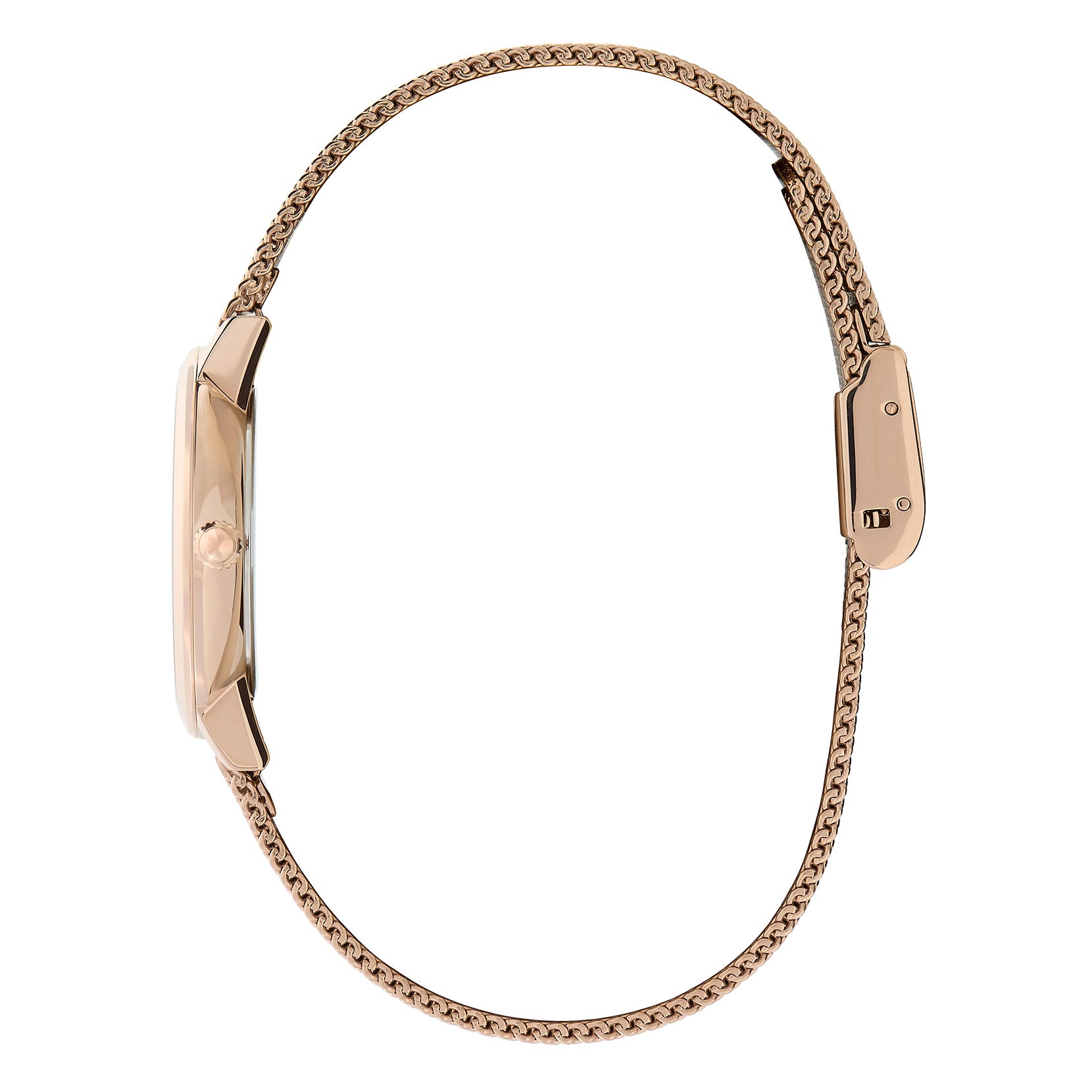 Bee Ultra Slim Carnation Gold Mesh Watch 24000020 Olivia Burton