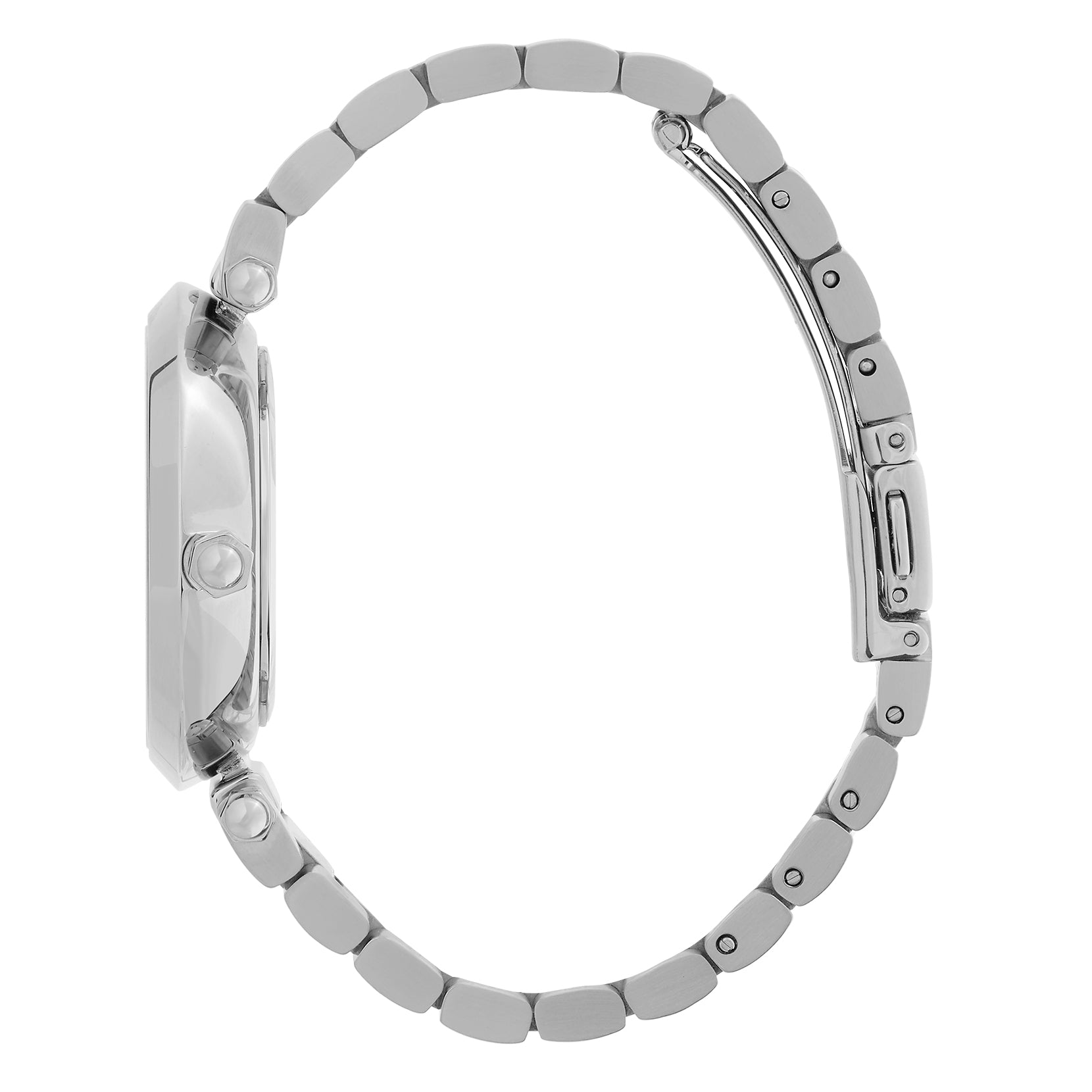 Floral T-Bar White & Silver Bracelet Watch 24000042 Olivia Burton