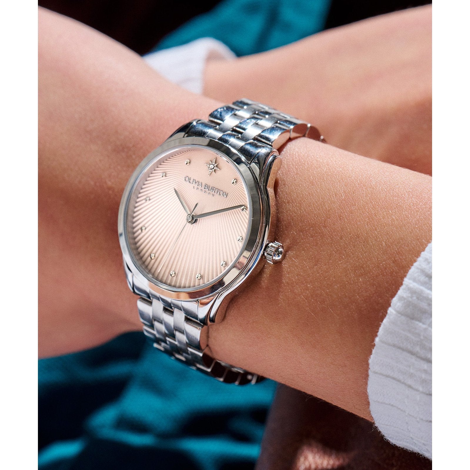 Starlight Blush & Silver Bracelet Watch 24000047 Olivia Burton