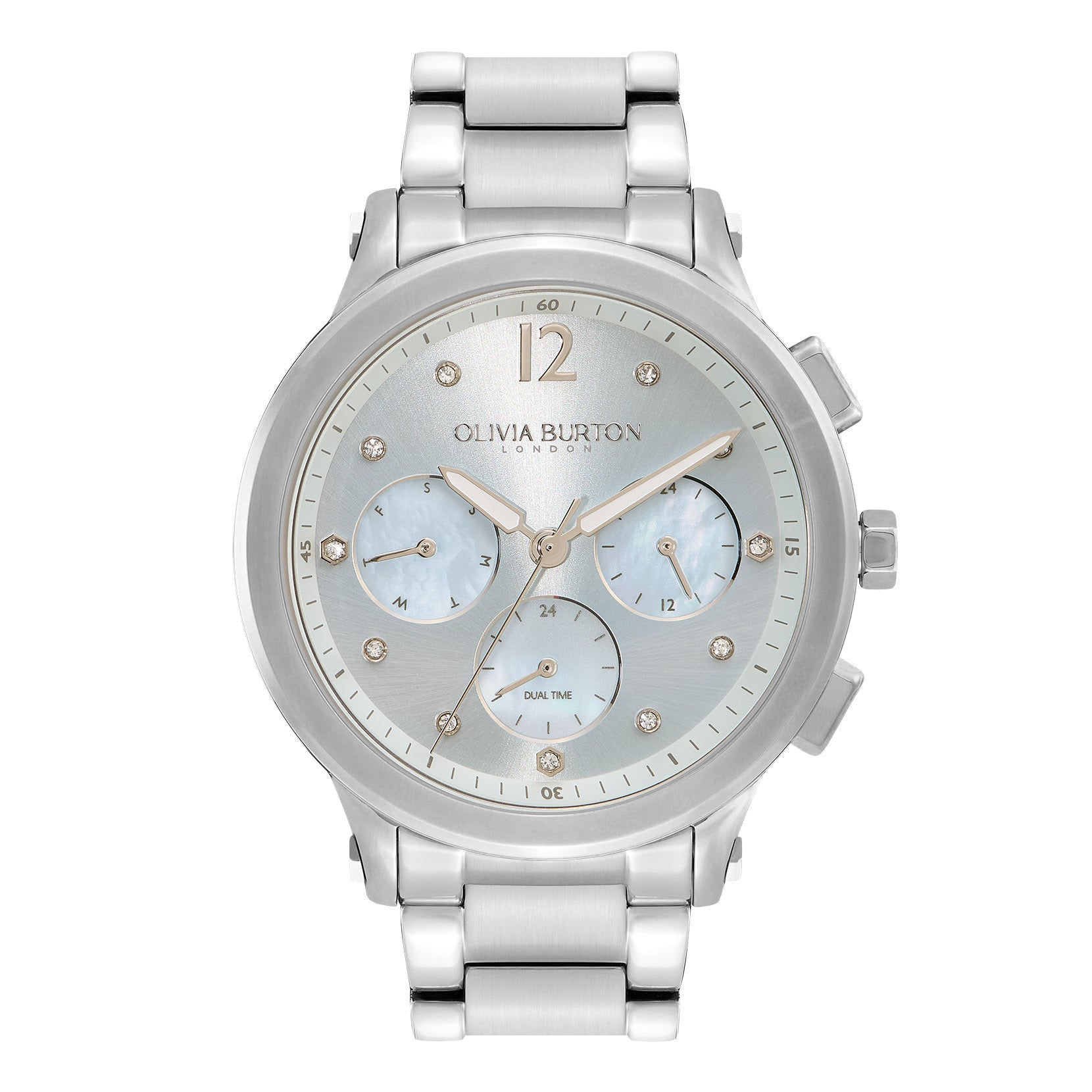 Multi-Function Blue & Silver Bracelet Watch 24000065 Olivia Burton