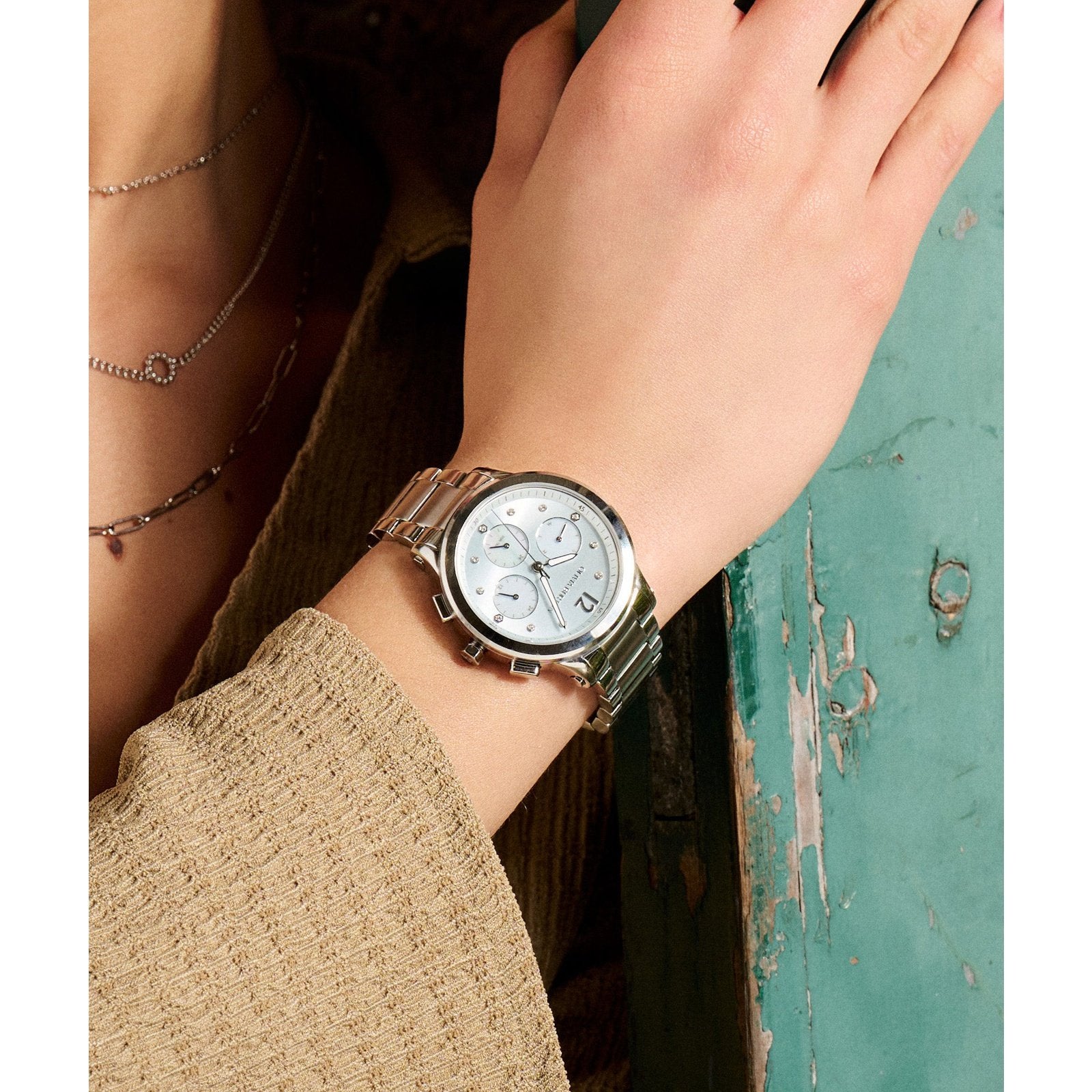 Multi-Function Blue & Silver Bracelet Watch 24000065 Olivia Burton