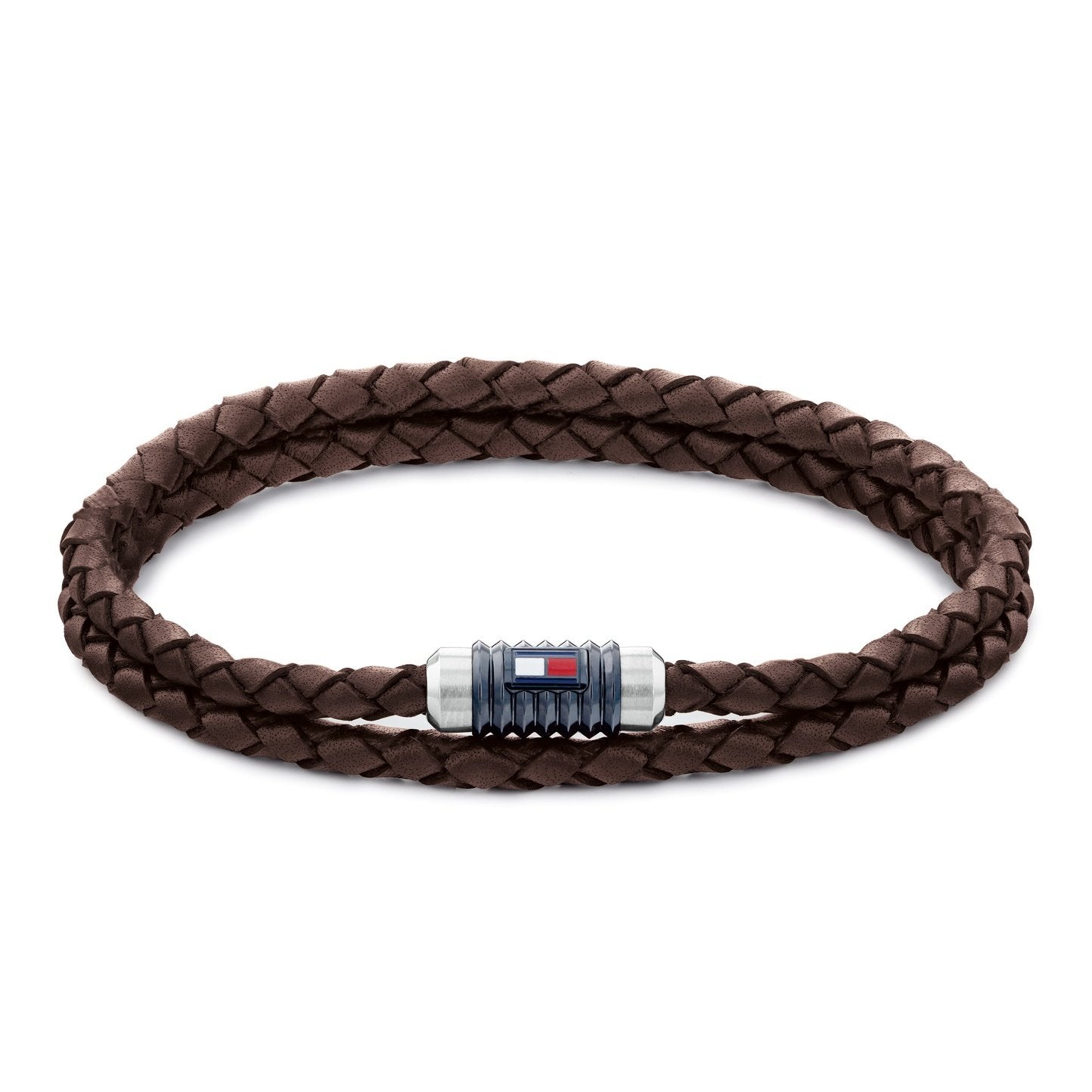 Men's Brown Leather Double-Wrap Bracelet 2790305 Tommy Hilfiger Jewelry