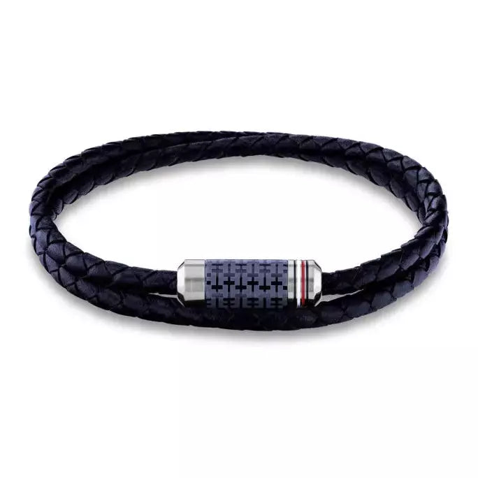 Men's Tube Double Wrap Braided Bracelet 2790326 Tommy Hilfiger Jewelry