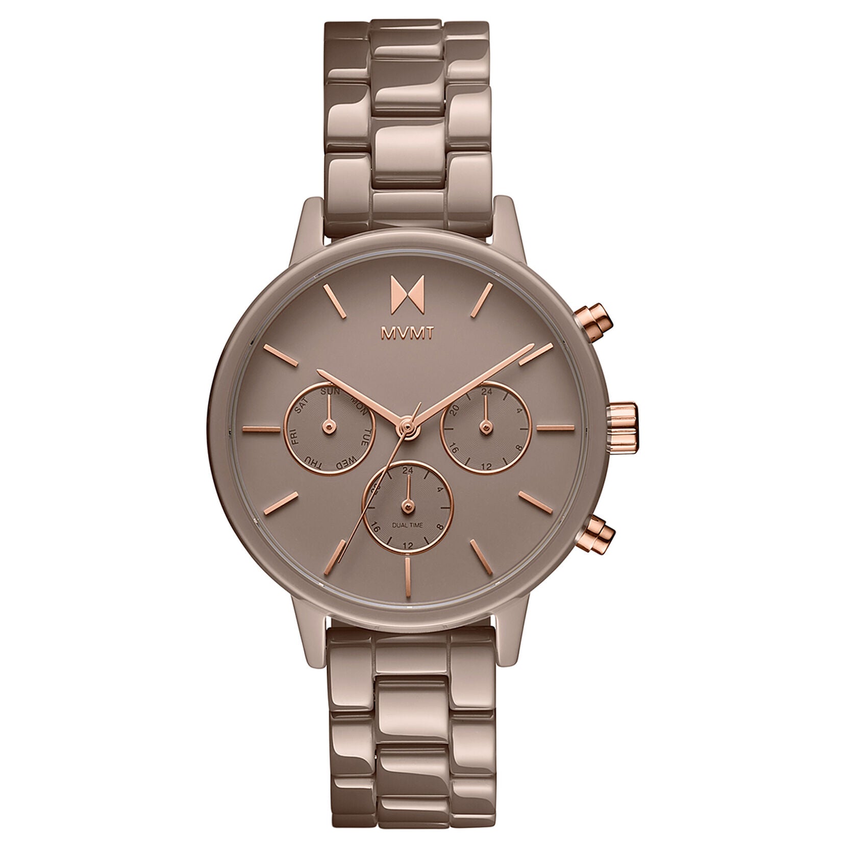 Ladies Cashmere Taupe Ceramic Nova Watch 28000202-D MVMT