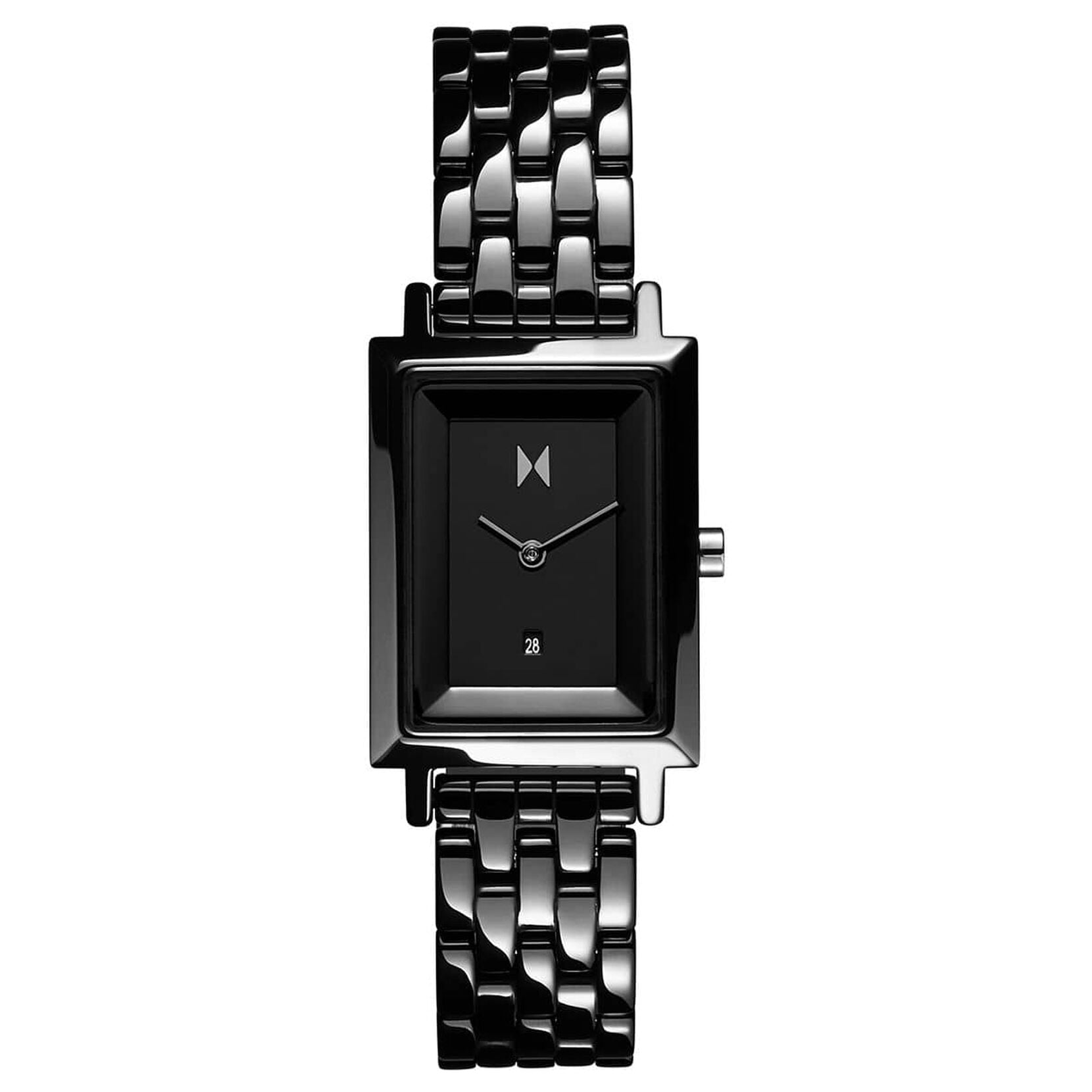 Ladies Gloss Black Signature Square Ceramic Watch 28000249-D MVMT