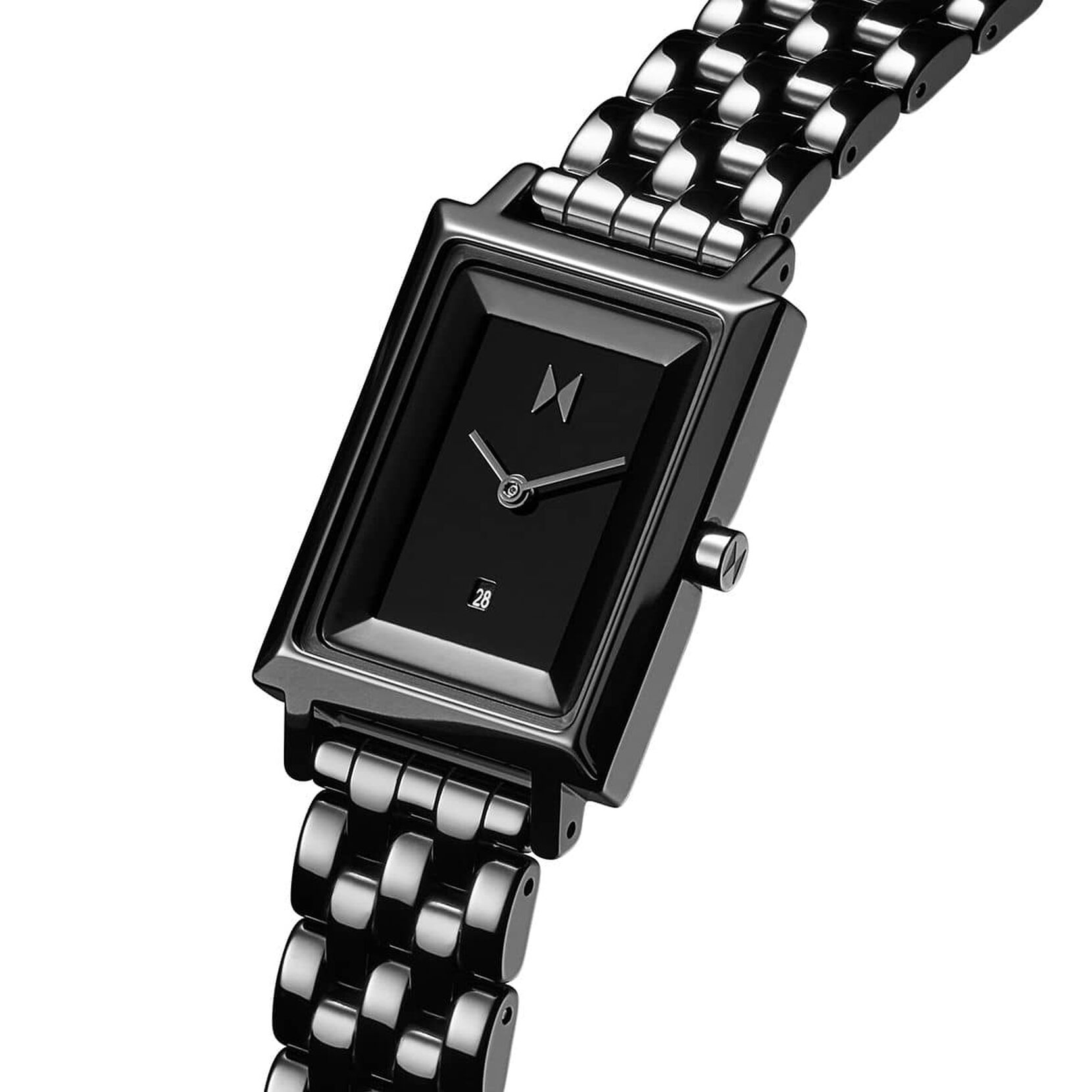 Ladies Gloss Black Signature Square Ceramic Watch 28000249-D MVMT