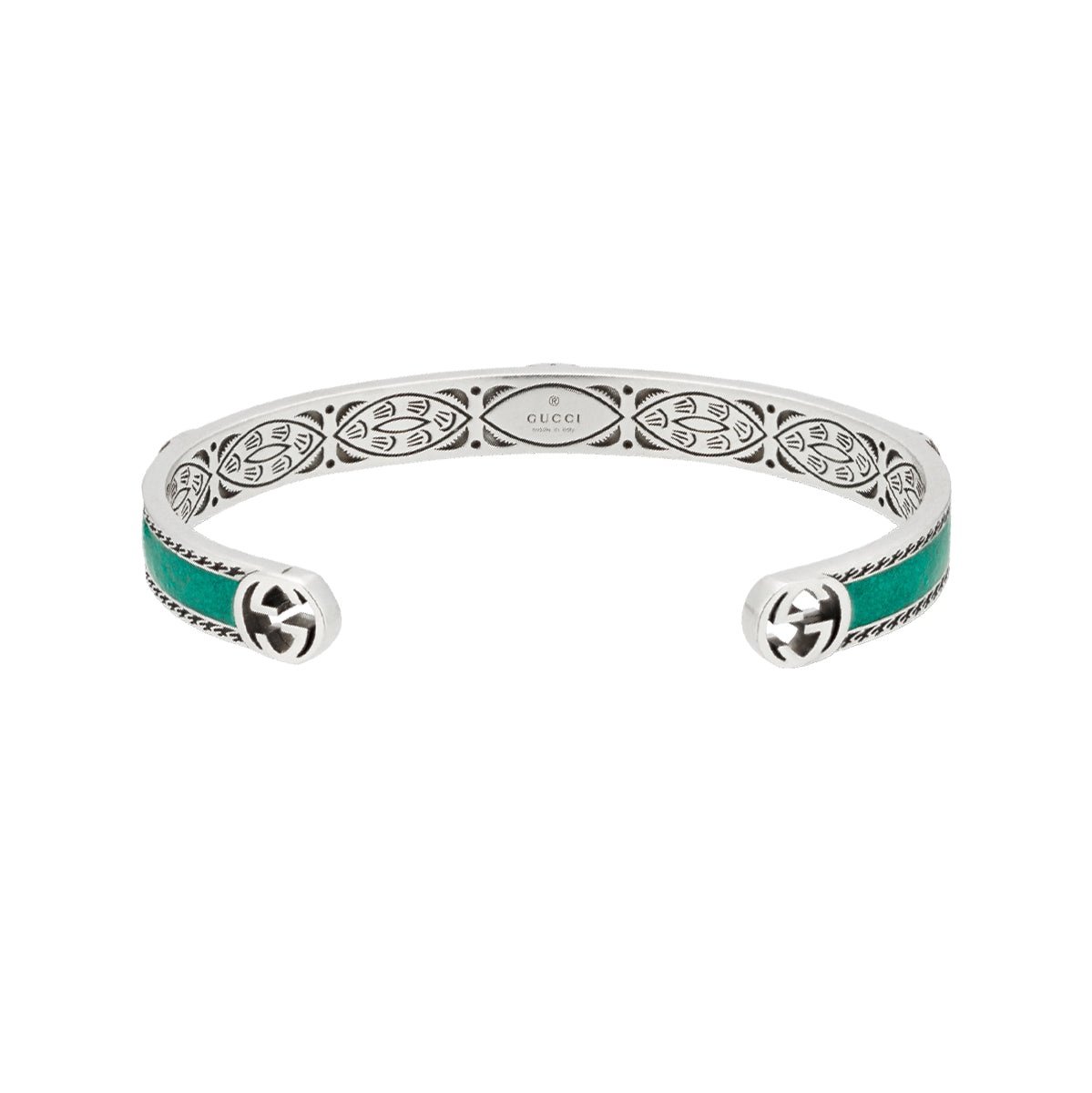 Interlocking 'G' Turquoise Enamel Bangle YBA645570001 Gucci Jewelry