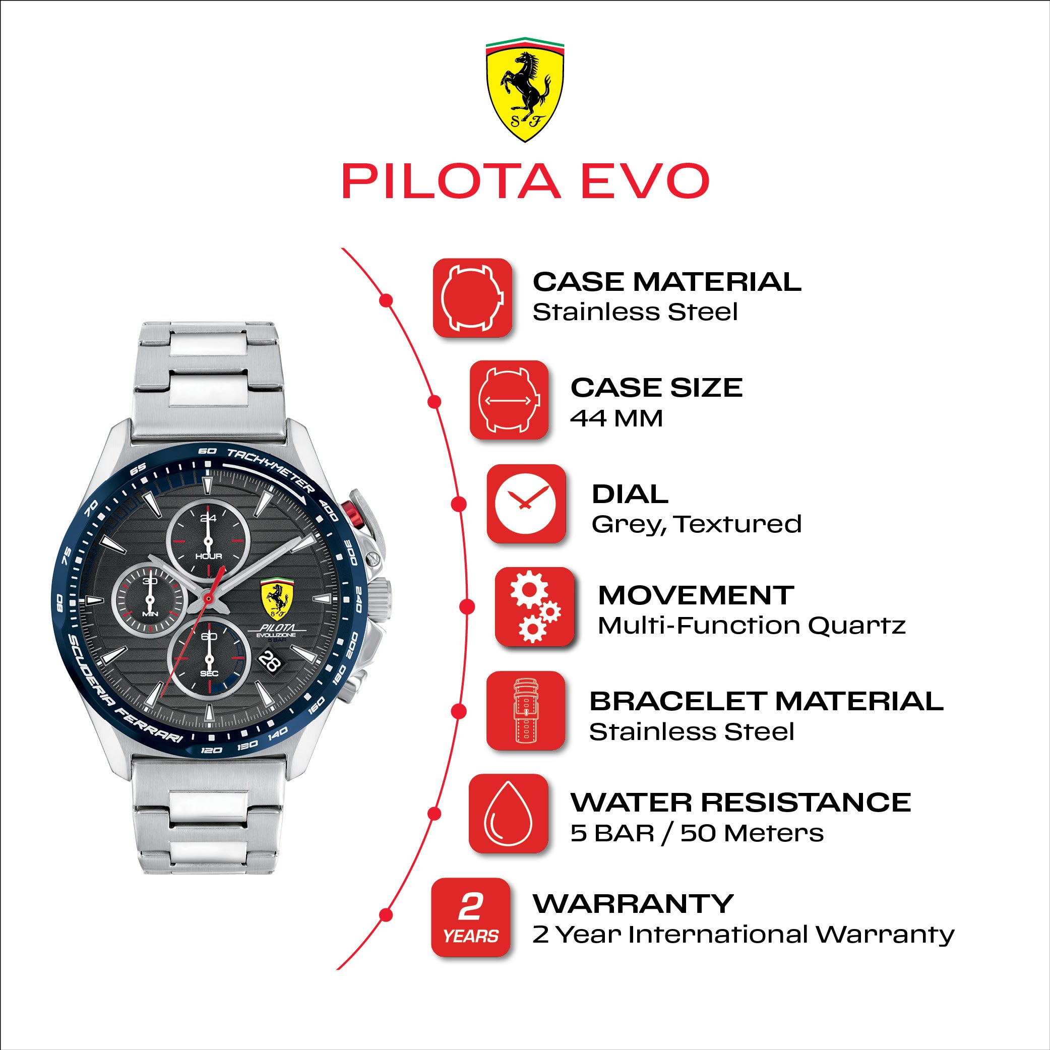 Men's Pilota Evo Watch 830850 Scuderia Ferrari