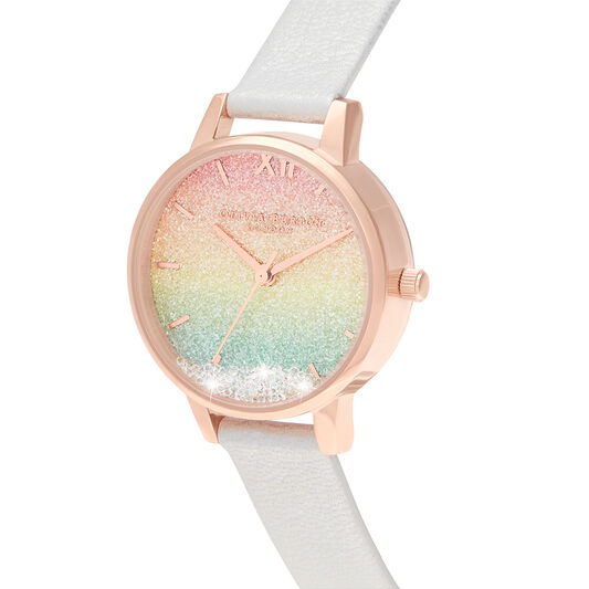 Rainbow Wishing Watch Midi Dial Pearl & Rose Gold Watch OB16EX228 Olivia Burton