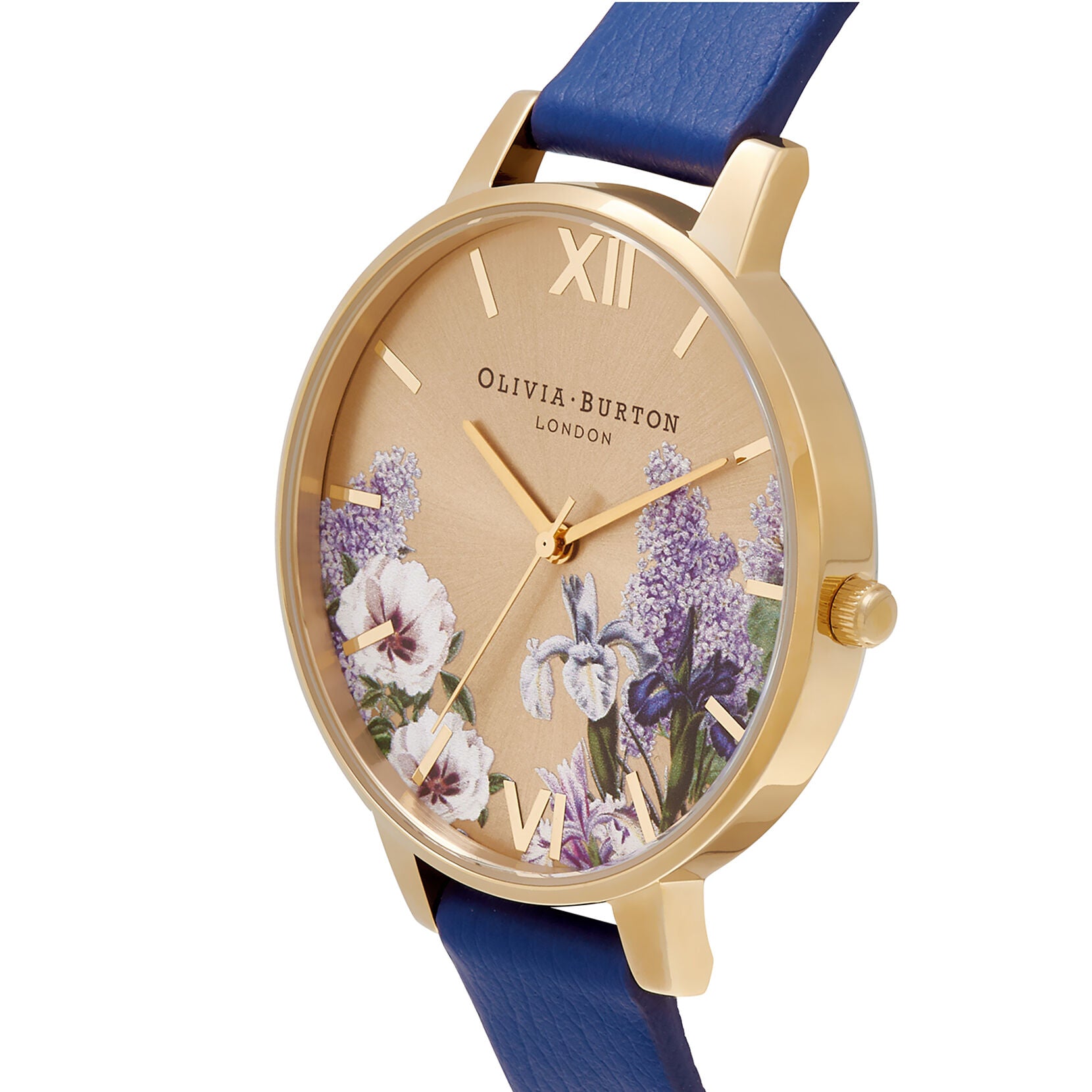 Secret Garden Big Dial Navy & Gold Eco Vegan Watch OB16FS108 Olivia Burton