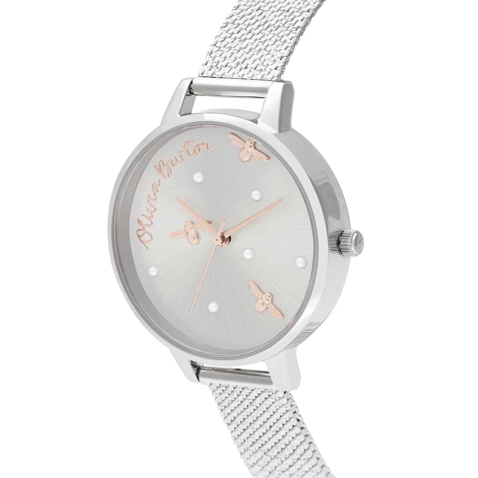 Pearly Queen Rose Gold & Silver Mesh OB16PQ01 Olivia Burton