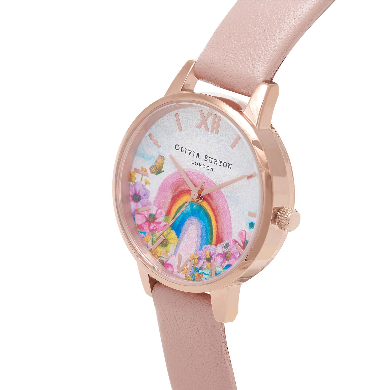 Rainbow Of Hope Midi Dial Dusty Pink & Rose Gold Watch OB16RB29 Olivia Burton