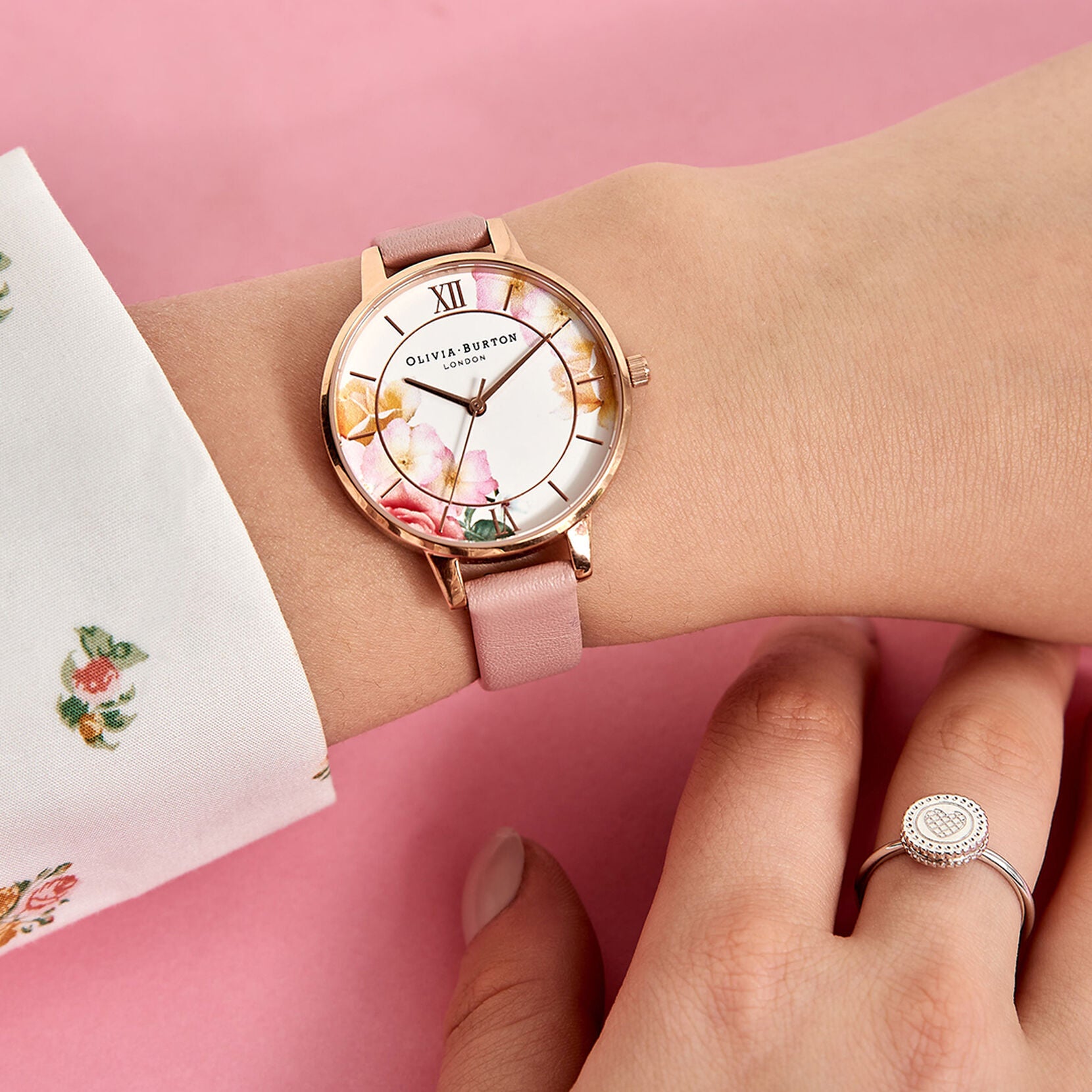Tea Party Demi Dial Pink & Rose Gold Watch OB16TP03 Olivia Burton