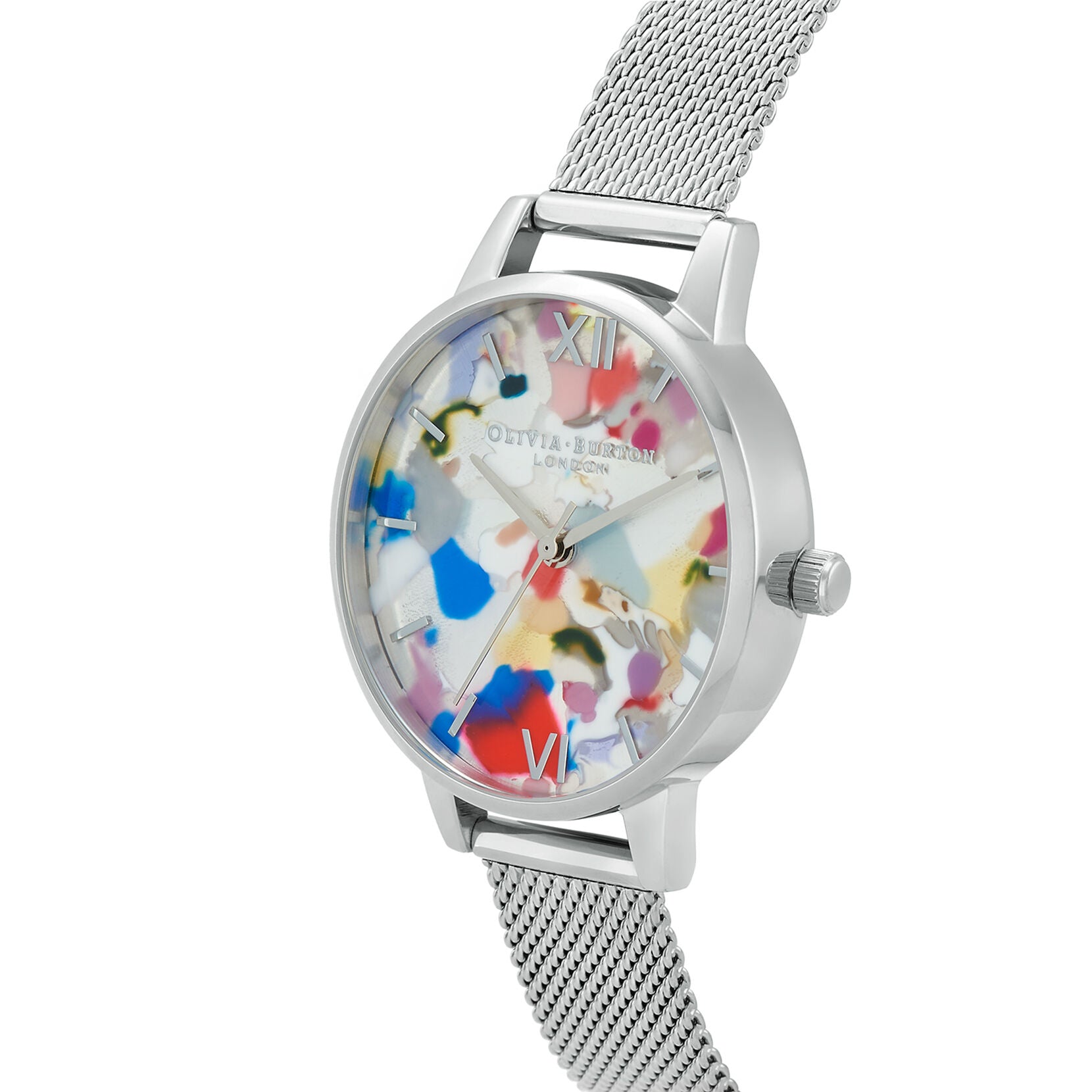 Pop Art 30mm Silver & Blue Eco Vegan Strap Gift Set OBGSET151 Olivia Burton