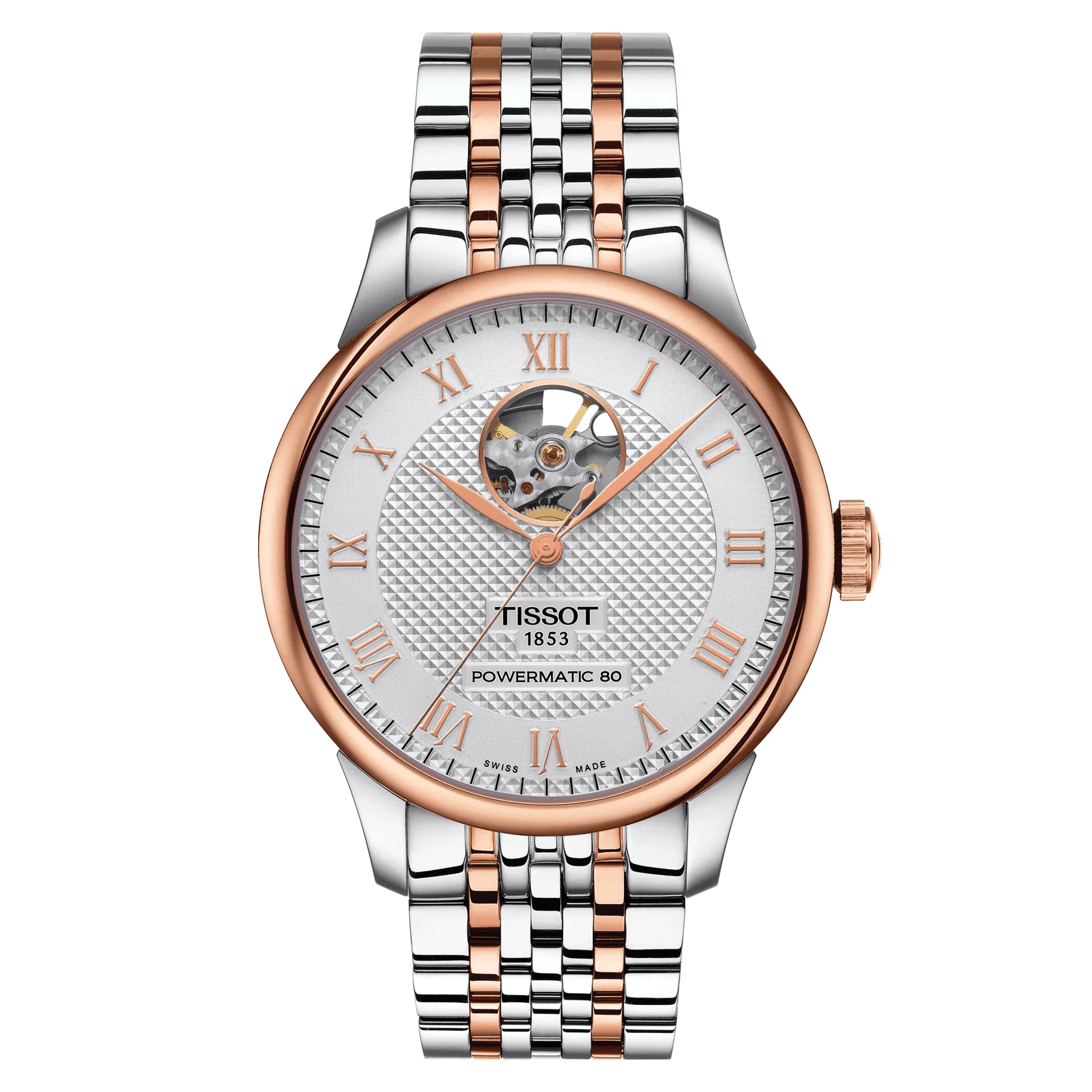 Men's Le Locle Powermatic 80 Open Heart Watch T0064072203302 Tissot