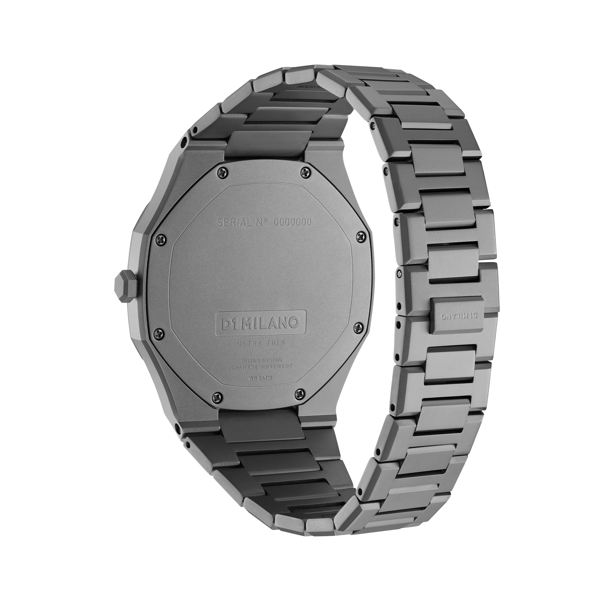 Unisex Antracite Ultra Thin Bracelet 40 mm Watch D1-UTBJ22 D1 Milano