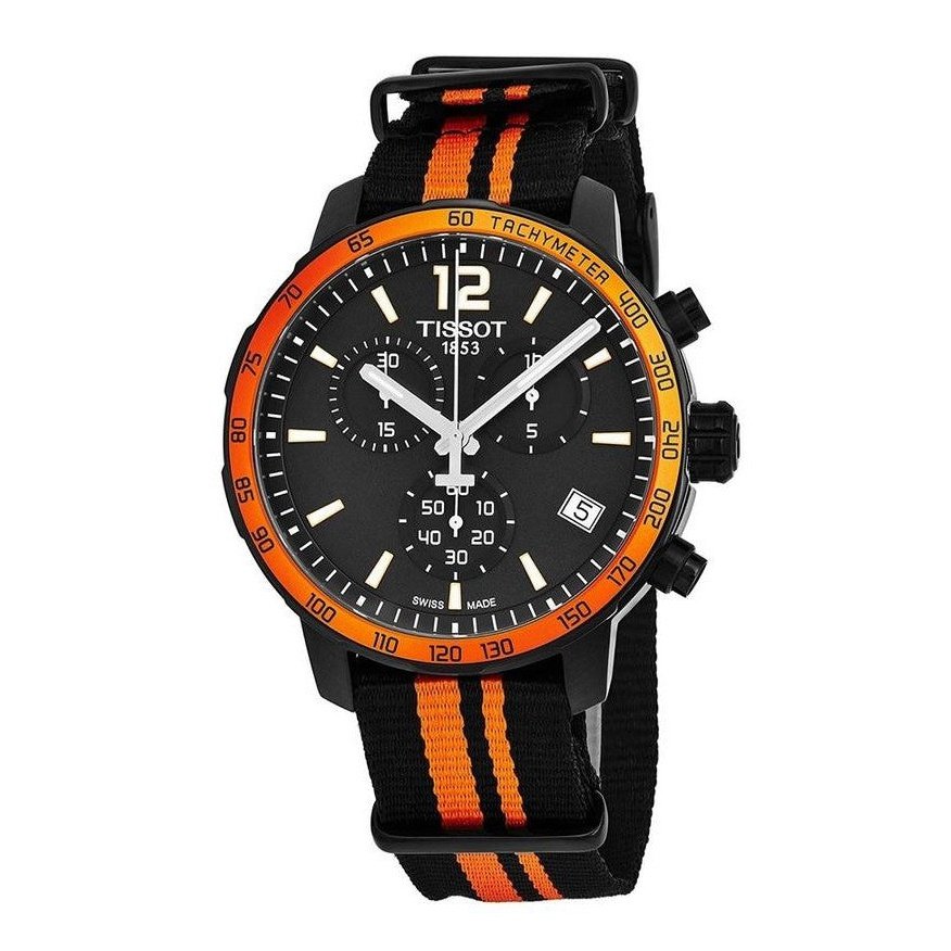 Tissot Quickster Nato Black Dial Ss Textile Quartz Men's Watch T0954173705700 Tissot