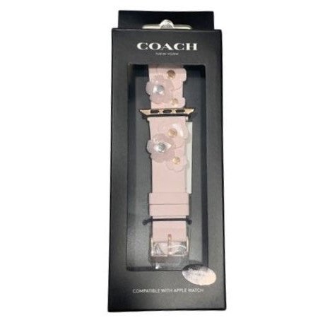Ladies Apple Watchâ® Strap Pink Silicone 38mm 14700053 Coach