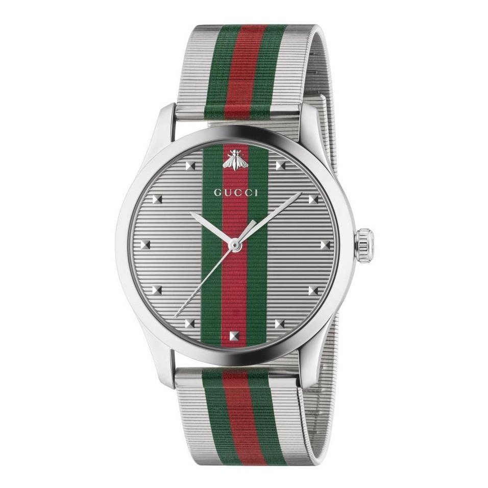 Men's G-Timeless Striped Watch YA126284 Gucci