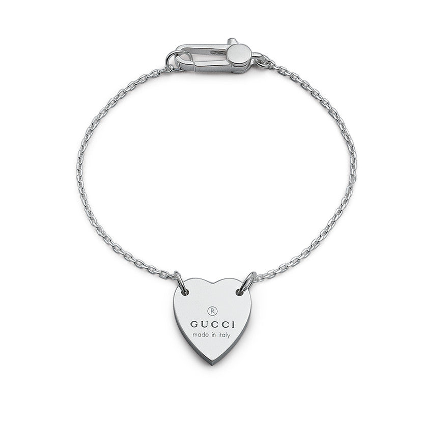 Trademark Engraved Heart Bracelet YBA223513001 Gucci Jewelry