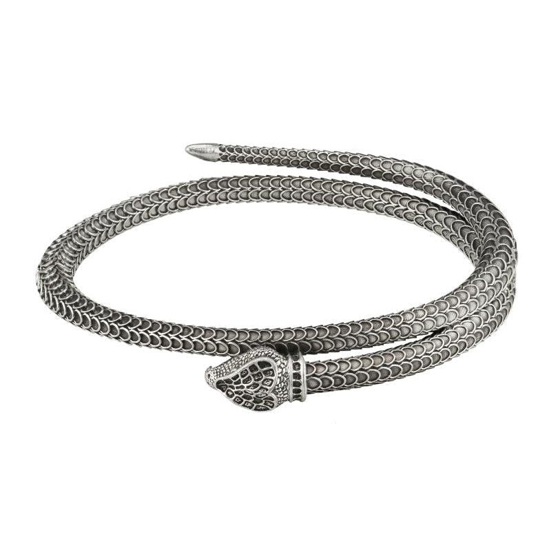 Gg Garden Bracelet With Snake Motif In Aged Sterling Silver YBA577283001 Gucci Jewelry
