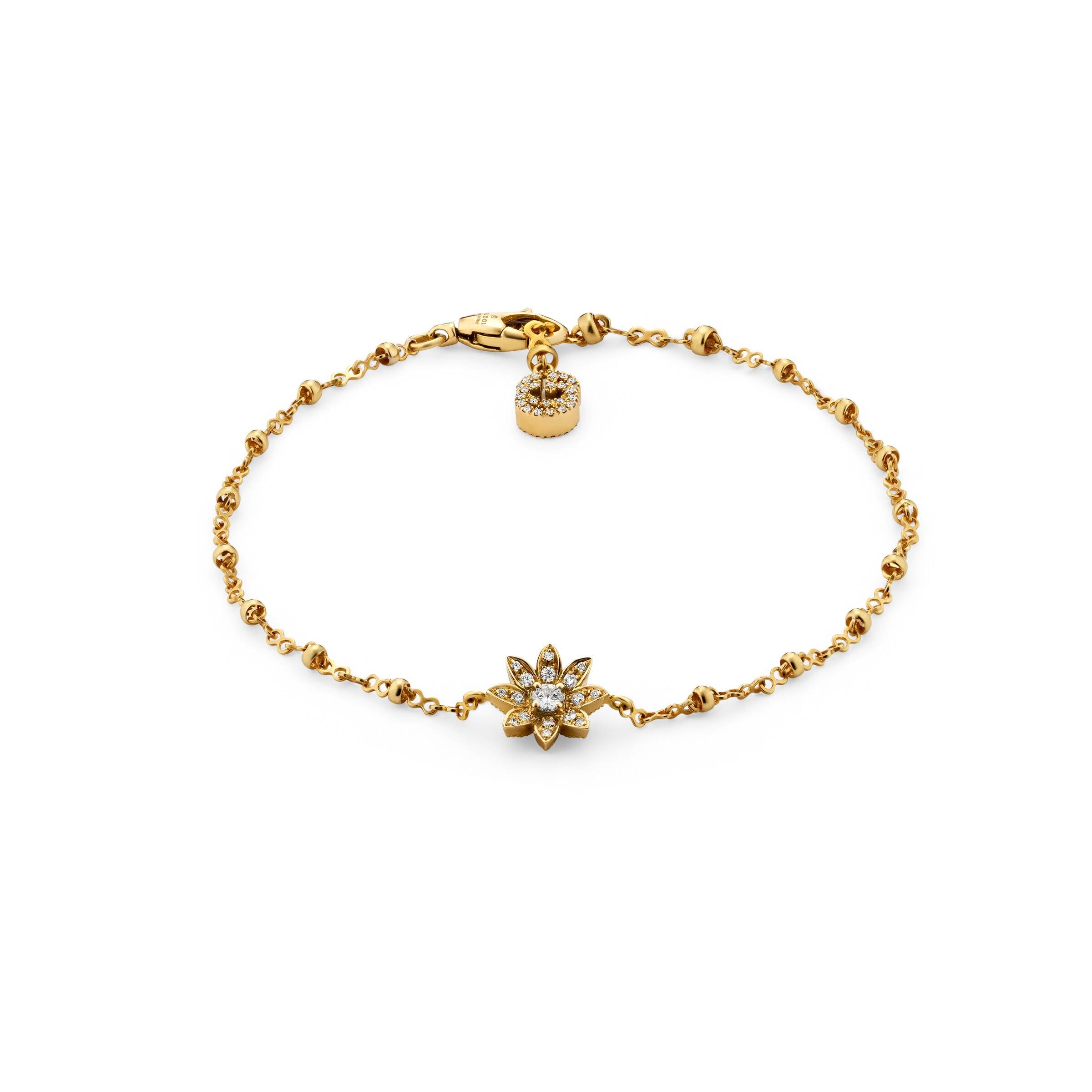 Flora Gucci Bracelet Yellow Gold & Diamonds YBA581817002 Gucci Jewelry