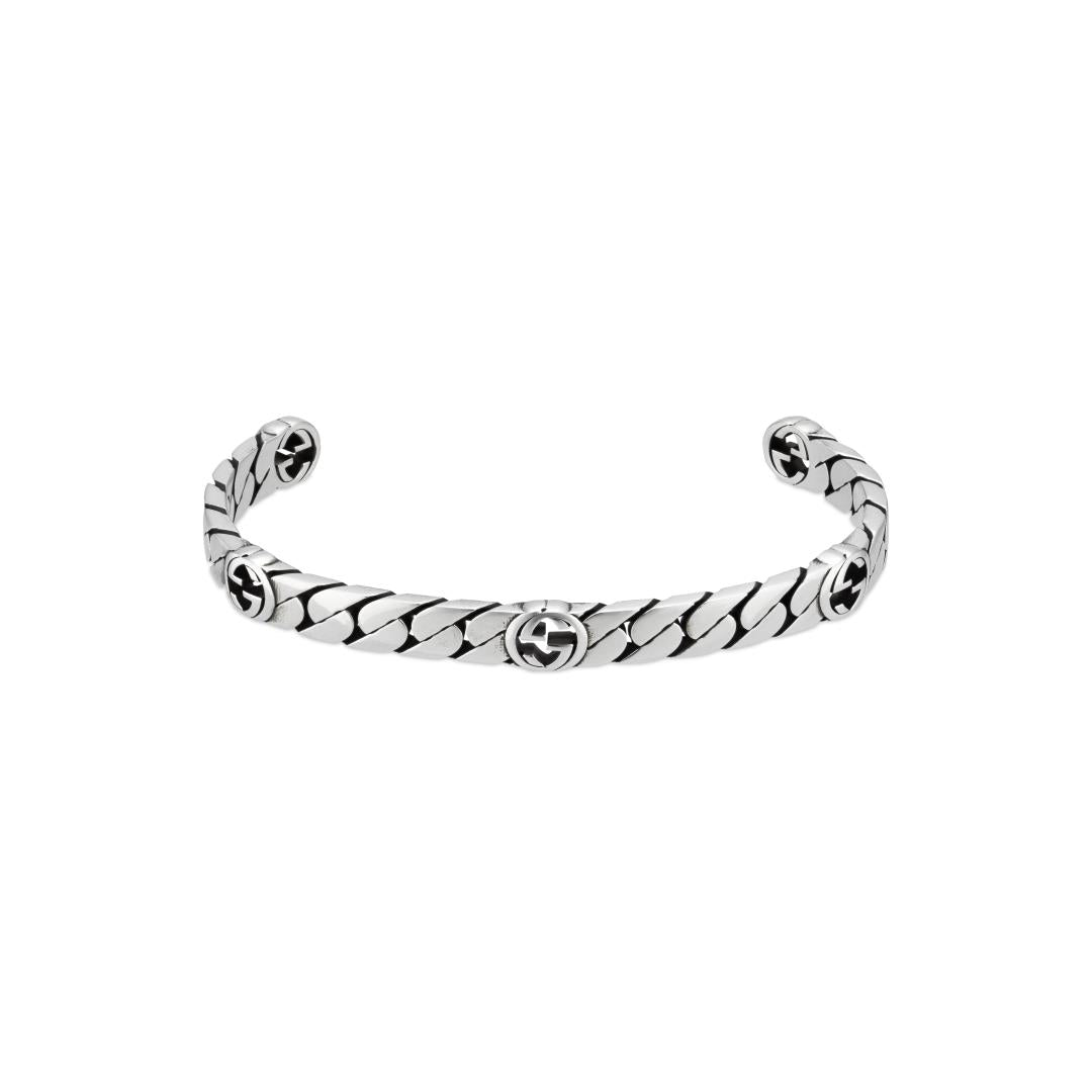 Bracelet With Interlocking G Motif In Sterling Silver YBA661526001 Gucci Jewelry