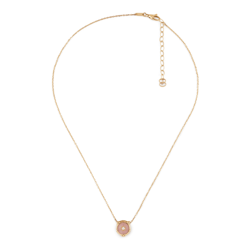 Le Marche Des Merveilles Pink Opal & Diamond Necklace YBB502510002 Gucci Jewelry