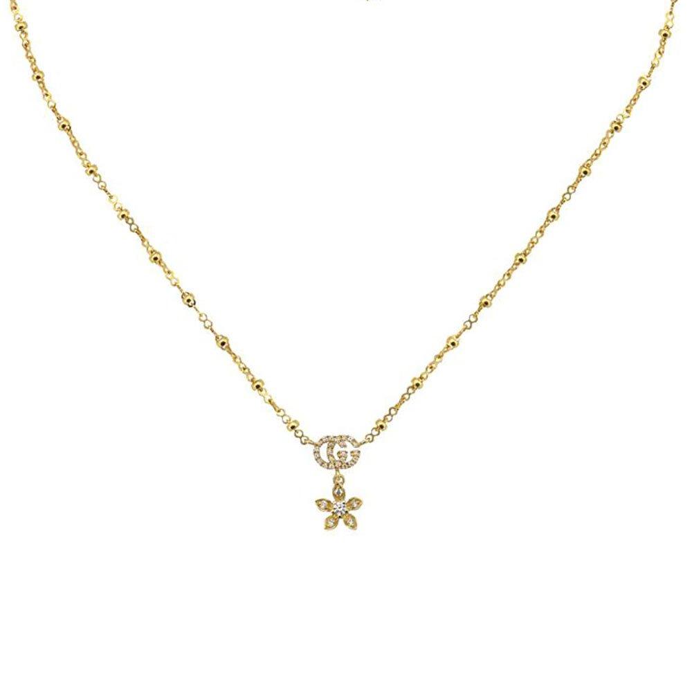 Gucci Flora 18Ct Gold Diamond Necklace YBB581842002 Gucci Jewelry