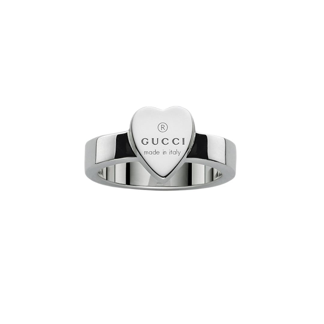 Trademark Heart Ring In Silver YBC223867001 Gucci Jewelry