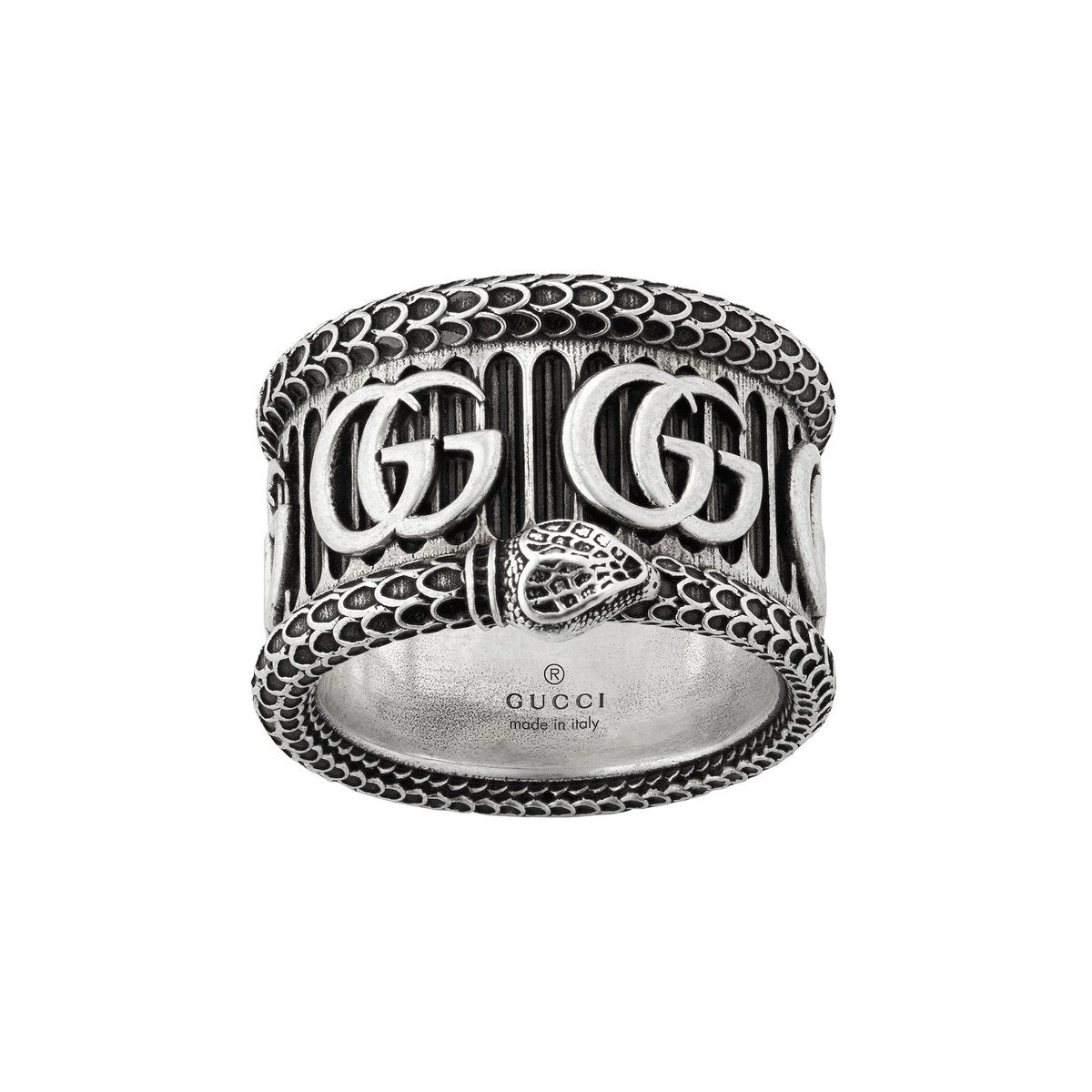Silver ring with Double G YBC577201001 Gucci Jewelry