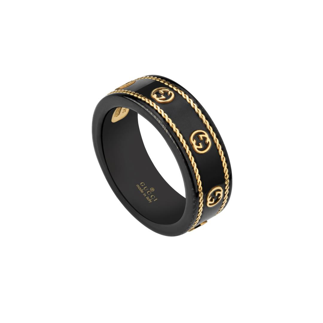Icon Ring In Yellow Gold And Corindum YBC606826001 Gucci Jewelry