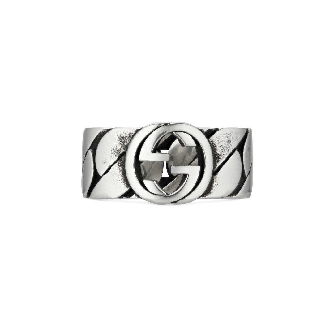 Gucci Interlocking G Sterling Silver 8mm Ring YBC661515001 Gucci Jewelry