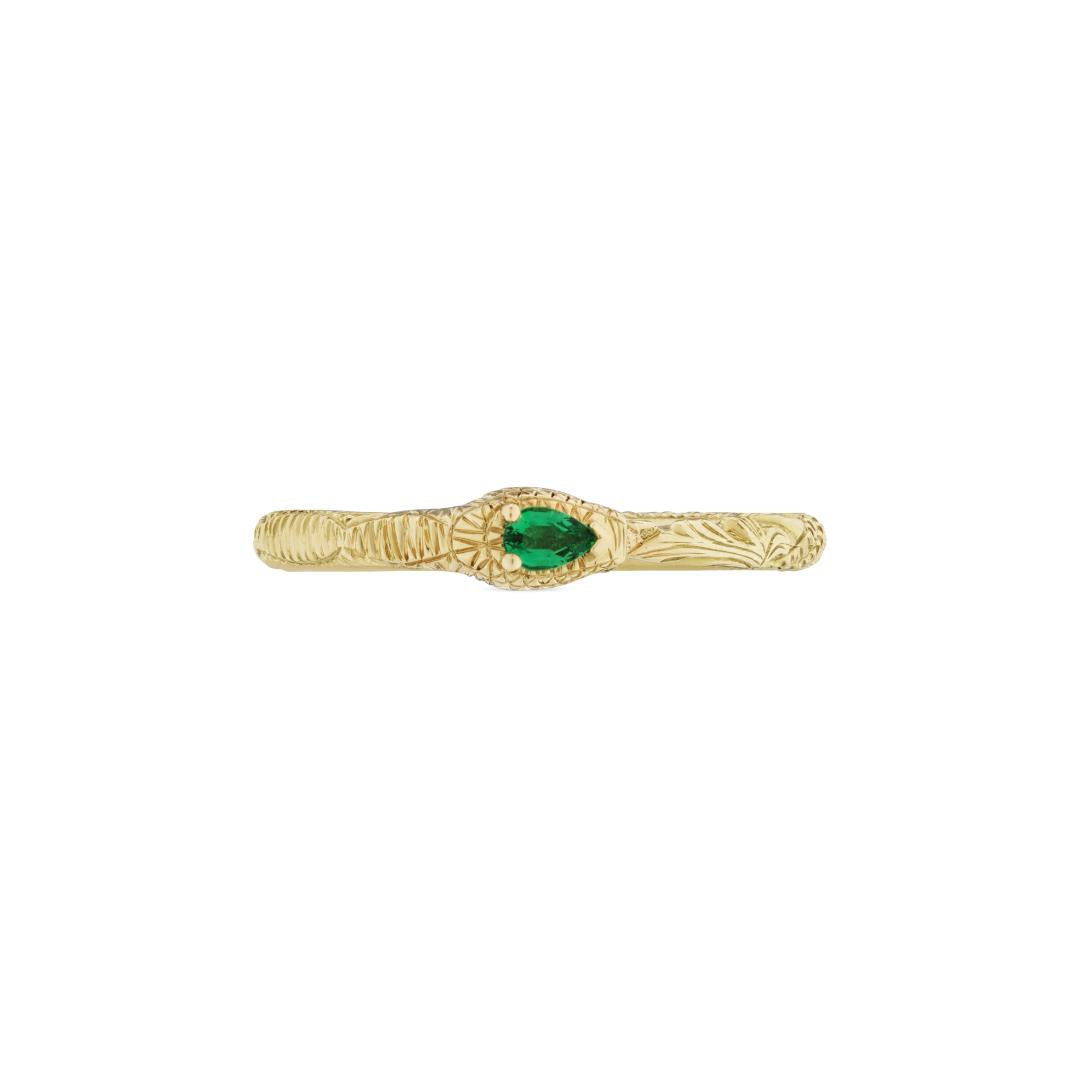 Ouroboros Ring In 18Kt Gold & Emerald YBC679103001 Gucci Jewelry