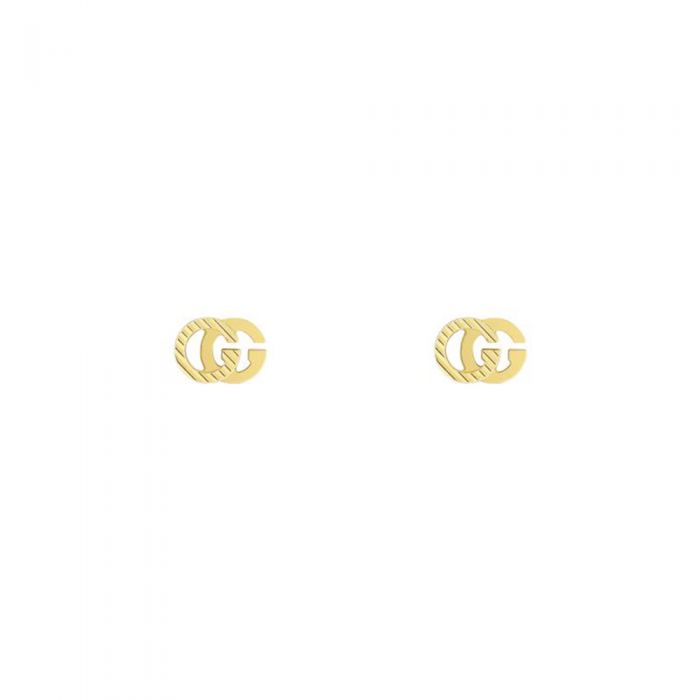 Gucci Interlocking 'G' Gold Stripe Stud Earrings YBD652219001 Gucci Jewelry