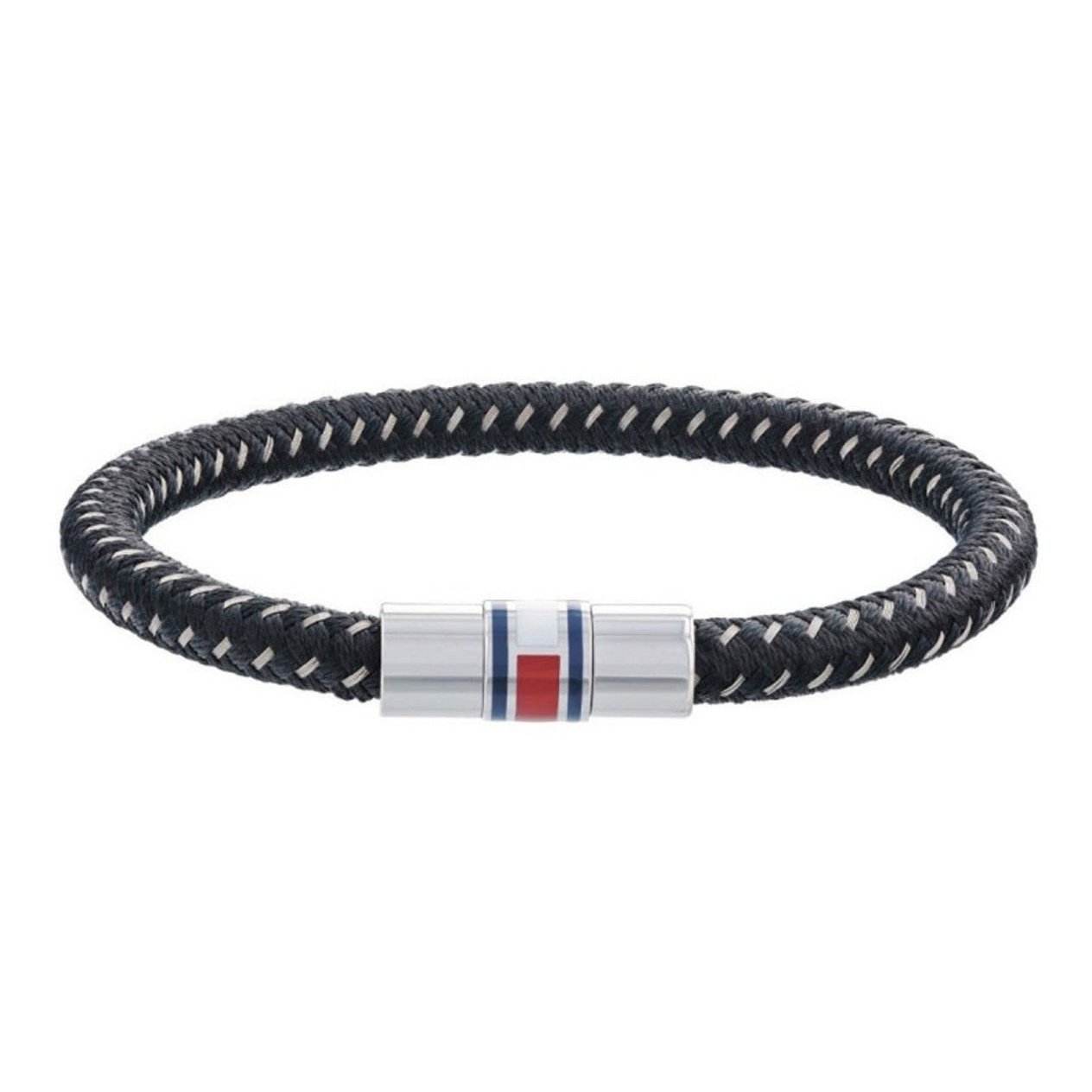 Men's Stainless Steel & Black Cotton Bracelet 2790004 Tommy Hilfiger Jewelry